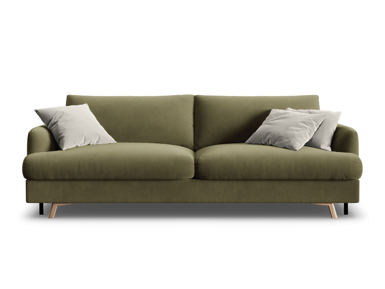 3-Sitzer Sofa Naomi mit Schlaffunktion und Stauraum in Green-Salvador präsentiert im Onlineshop von KAQTU Design AG. Bettsofa ist von Micadoni