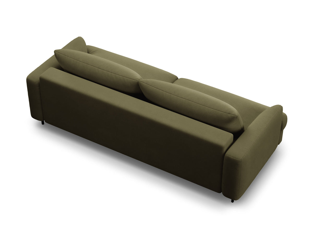 3-Sitzer Sofa Naomi mit Schlaffunktion und Stauraum in Green-Salvador präsentiert im Onlineshop von KAQTU Design AG. Bettsofa ist von Micadoni