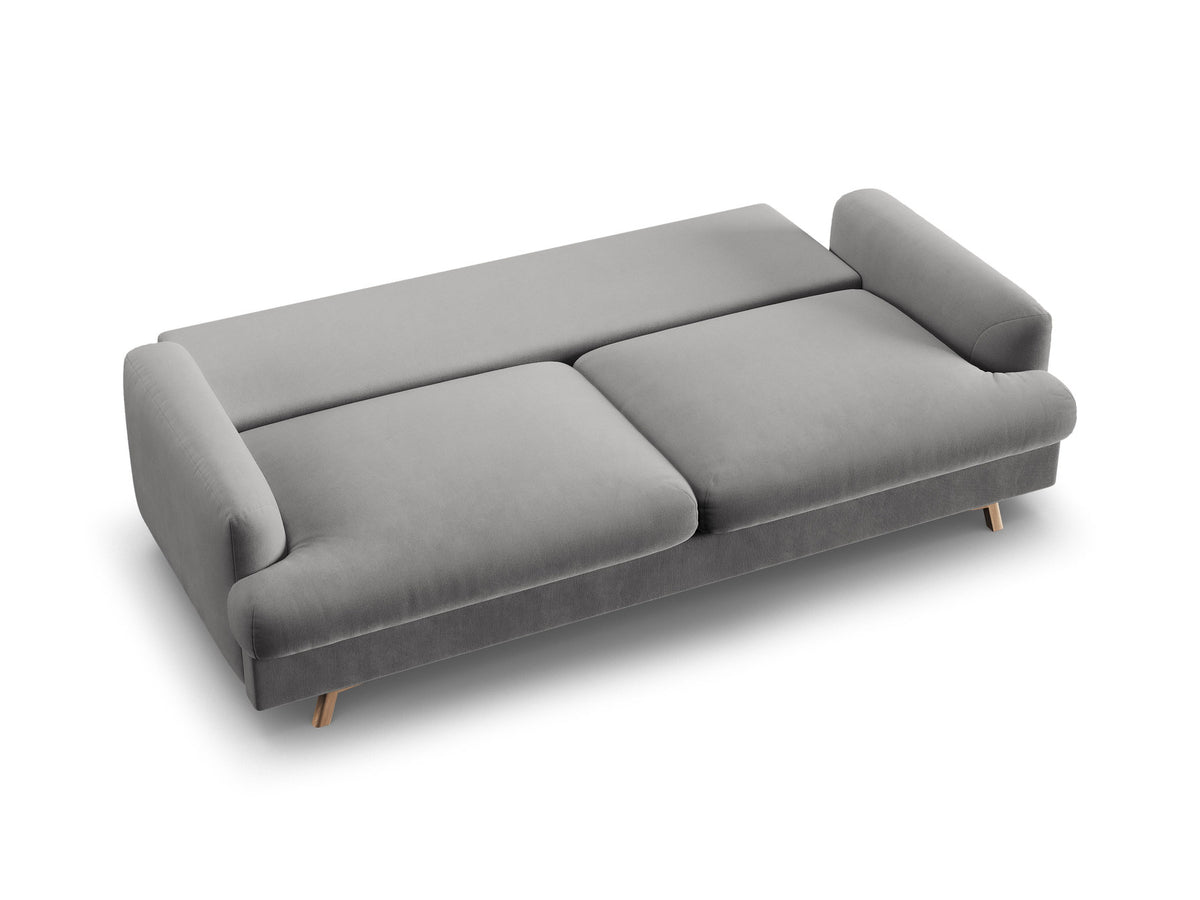 3-Sitzer Sofa Naomi mit Schlaffunktion und Stauraum in Grey-Salvador präsentiert im Onlineshop von KAQTU Design AG. Bettsofa ist von Micadoni