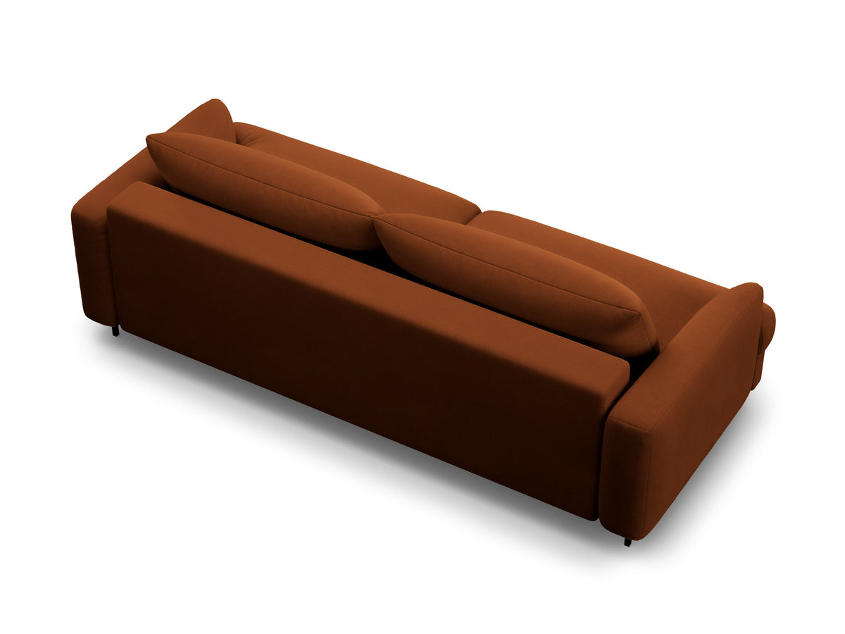 3-Sitzer Sofa Naomi mit Schlaffunktion und Stauraum in Terracotta-Salvador präsentiert im Onlineshop von KAQTU Design AG. Bettsofa ist von Micadoni
