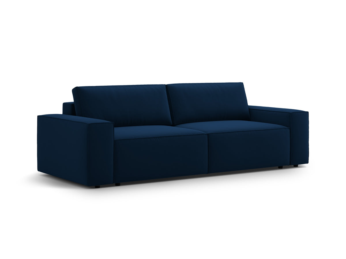 Jodie Velour Sofa mit Schlaffunktion und Stauraumbox 3 Sitzer in Royal Blue-Bluvel präsentiert im Onlineshop von KAQTU Design AG. Bettsofa ist von Micadoni