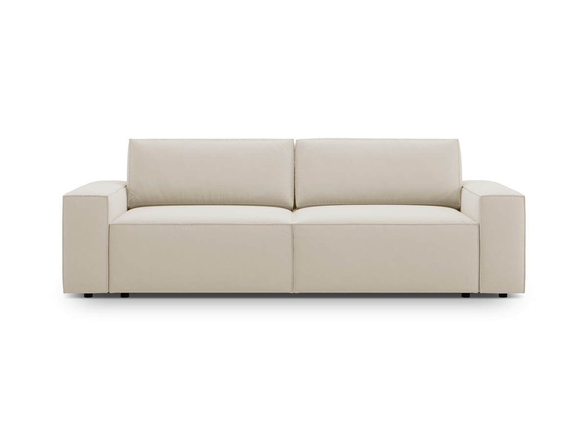 Jodie Velour Sofa mit Schlaffunktion und Stauraumbox 3 Sitzer in Dark Beige-Bluvel präsentiert im Onlineshop von KAQTU Design AG. Bettsofa ist von Micadoni