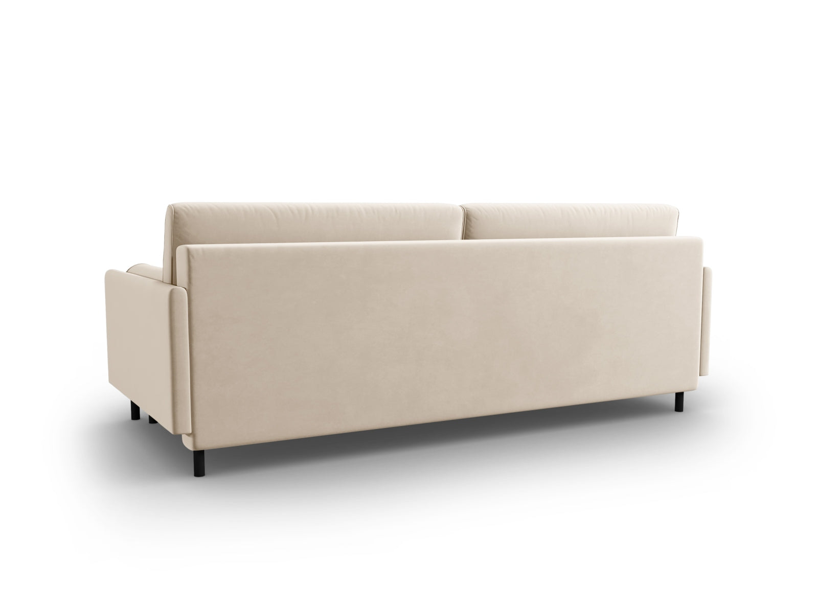 Scott Velour Sofa mit Schlaffunktion und Stauraum 3 Sitzer in Light Beige präsentiert im Onlineshop von KAQTU Design AG. Bettsofa ist von Micadoni