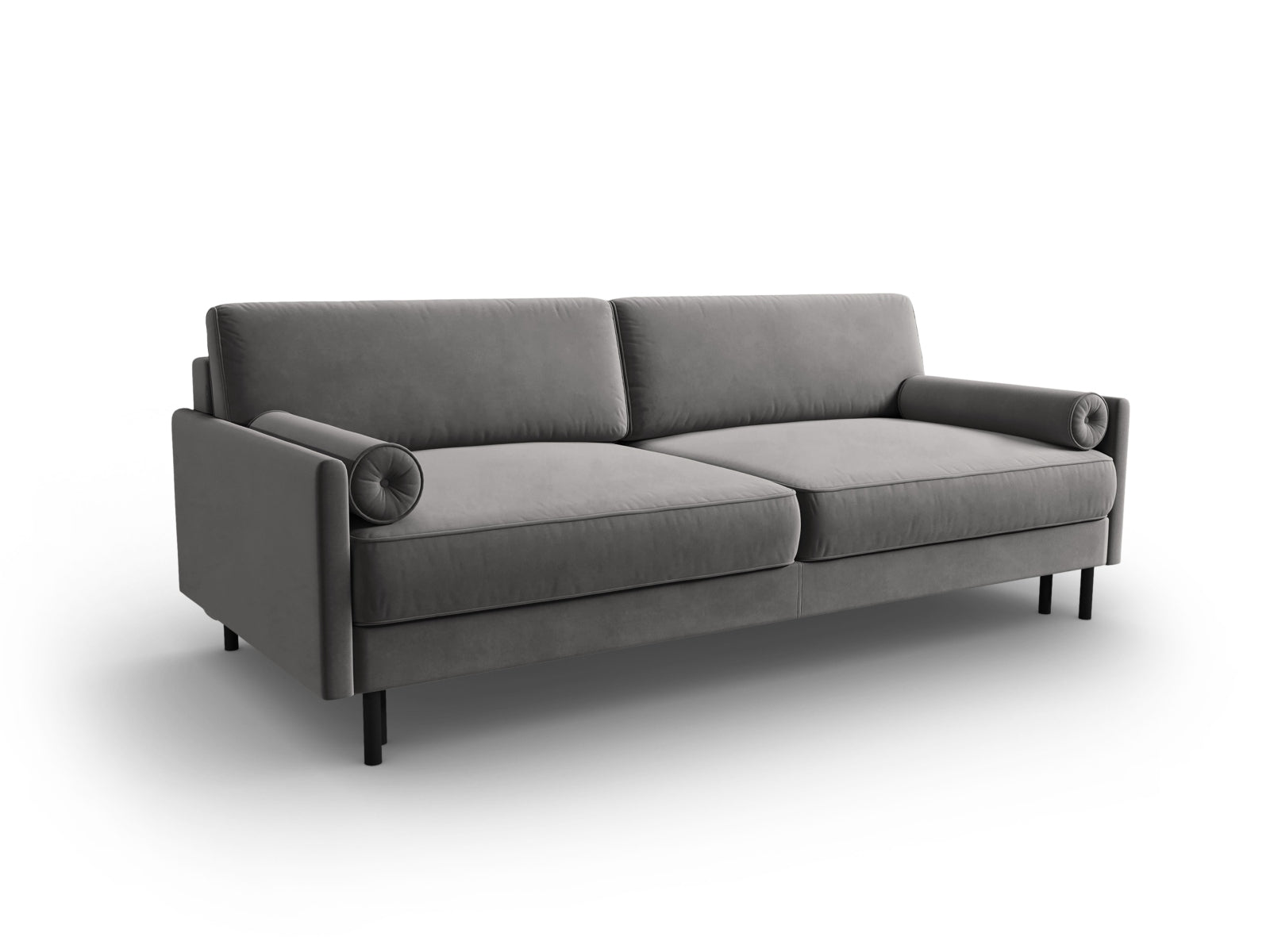 Scott Velour Sofa mit Schlaffunktion und Stauraum 3 Sitzer in Light Grey präsentiert im Onlineshop von KAQTU Design AG. Bettsofa ist von Micadoni