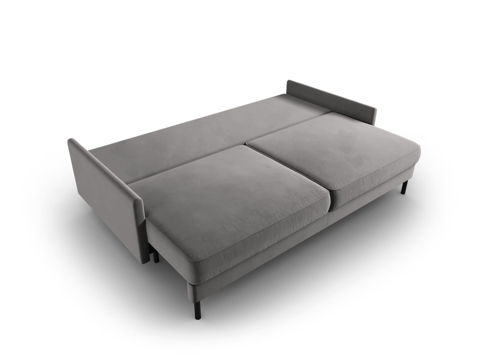Scott Velour Sofa mit Schlaffunktion und Stauraum 3 Sitzer in Light Grey präsentiert im Onlineshop von KAQTU Design AG. Bettsofa ist von Micadoni