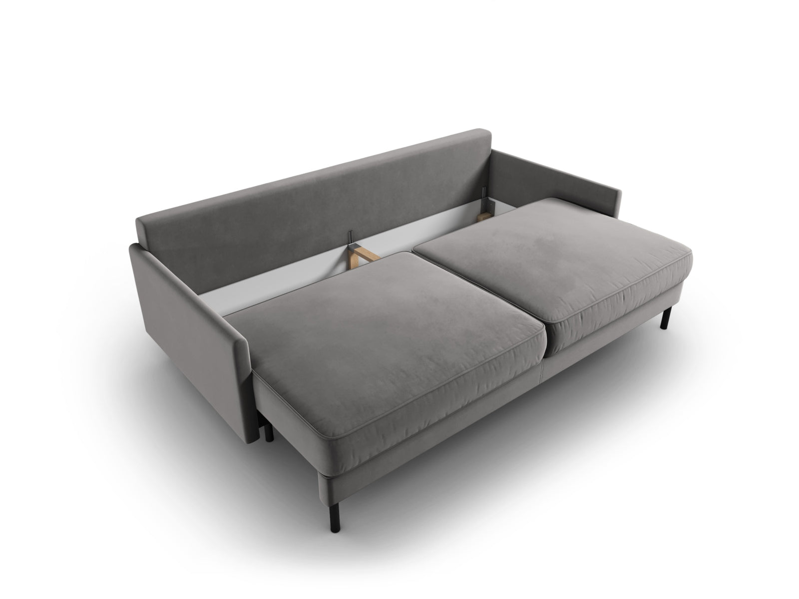 Scott Velour Sofa mit Schlaffunktion und Stauraum 3 Sitzer in Light Grey präsentiert im Onlineshop von KAQTU Design AG. Bettsofa ist von Micadoni