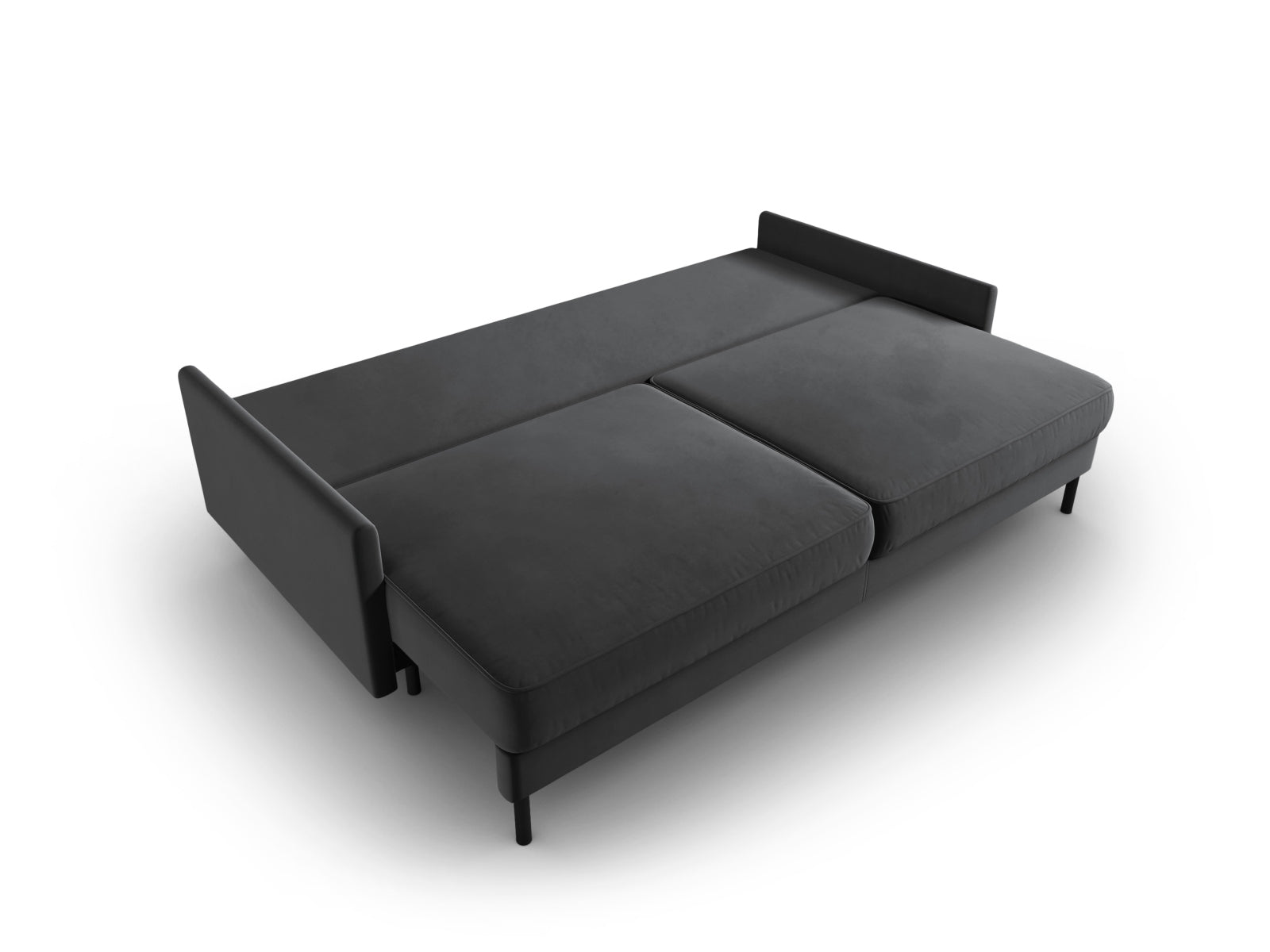 Scott Velour Sofa mit Schlaffunktion und Stauraum 3 Sitzer in Grey präsentiert im Onlineshop von KAQTU Design AG. Bettsofa ist von Micadoni