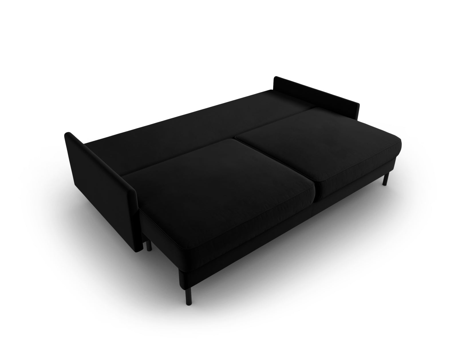 Scott Velour Sofa mit Schlaffunktion und Stauraum 3 Sitzer in Black präsentiert im Onlineshop von KAQTU Design AG. Bettsofa ist von Micadoni