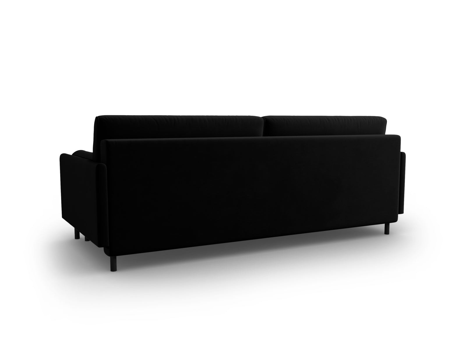 Scott Velour Sofa mit Schlaffunktion und Stauraum 3 Sitzer in Black präsentiert im Onlineshop von KAQTU Design AG. Bettsofa ist von Micadoni