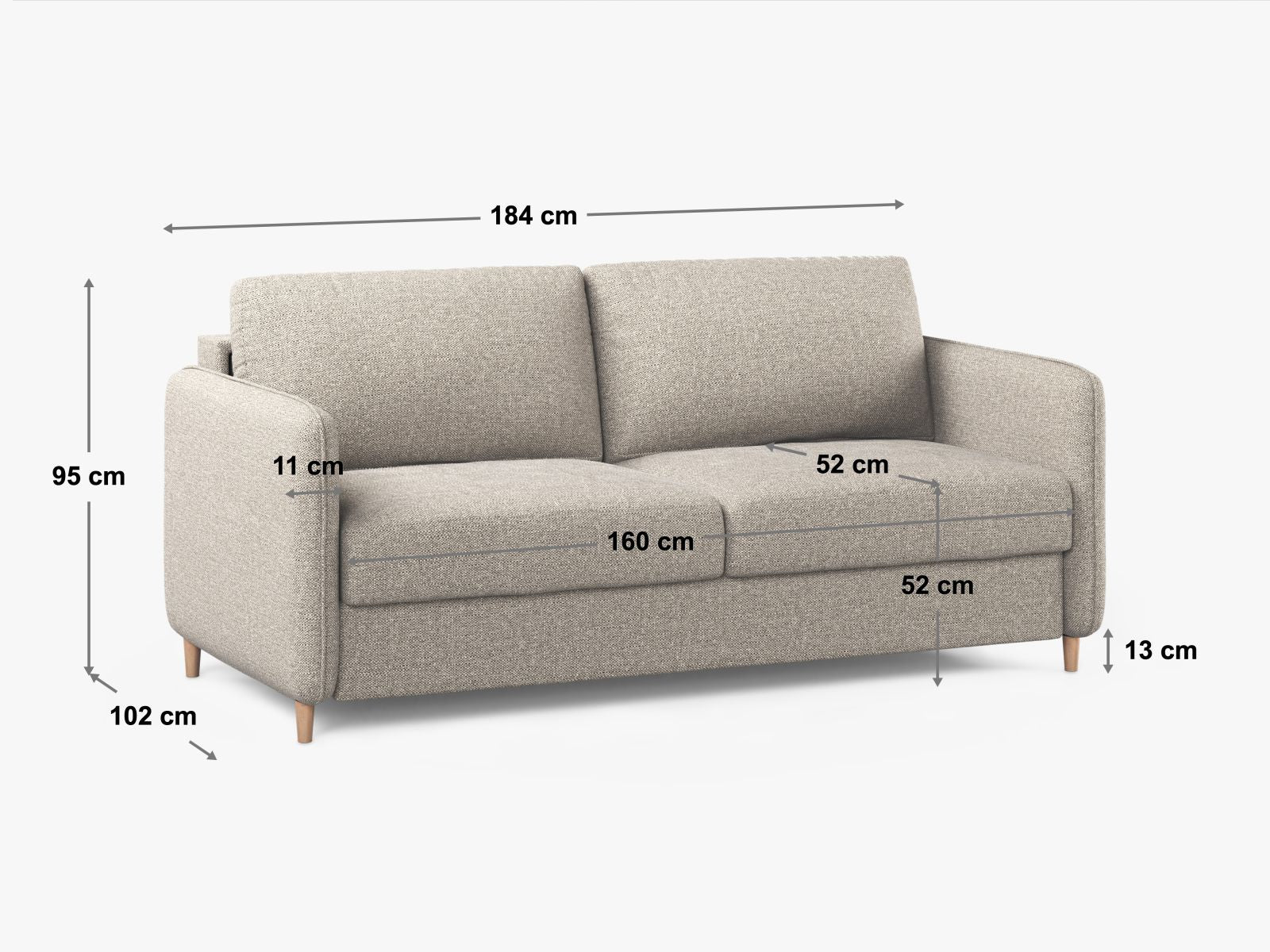 Vielseitiges 3-Sitzer Sofa Simo in edlem Schwarz, perfekt für entspannte Abende und als Schlafgelegenheit für Gäste.