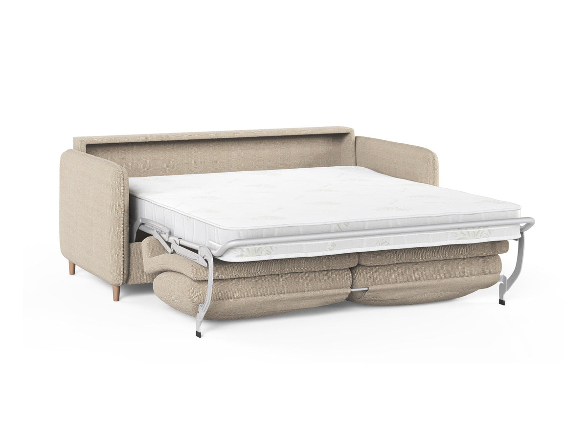 3-Sitzer Sofa mit Schlaffunktion Simo in Beige-Babel präsentiert im Onlineshop von KAQTU Design AG. Bettsofa ist von Micadoni