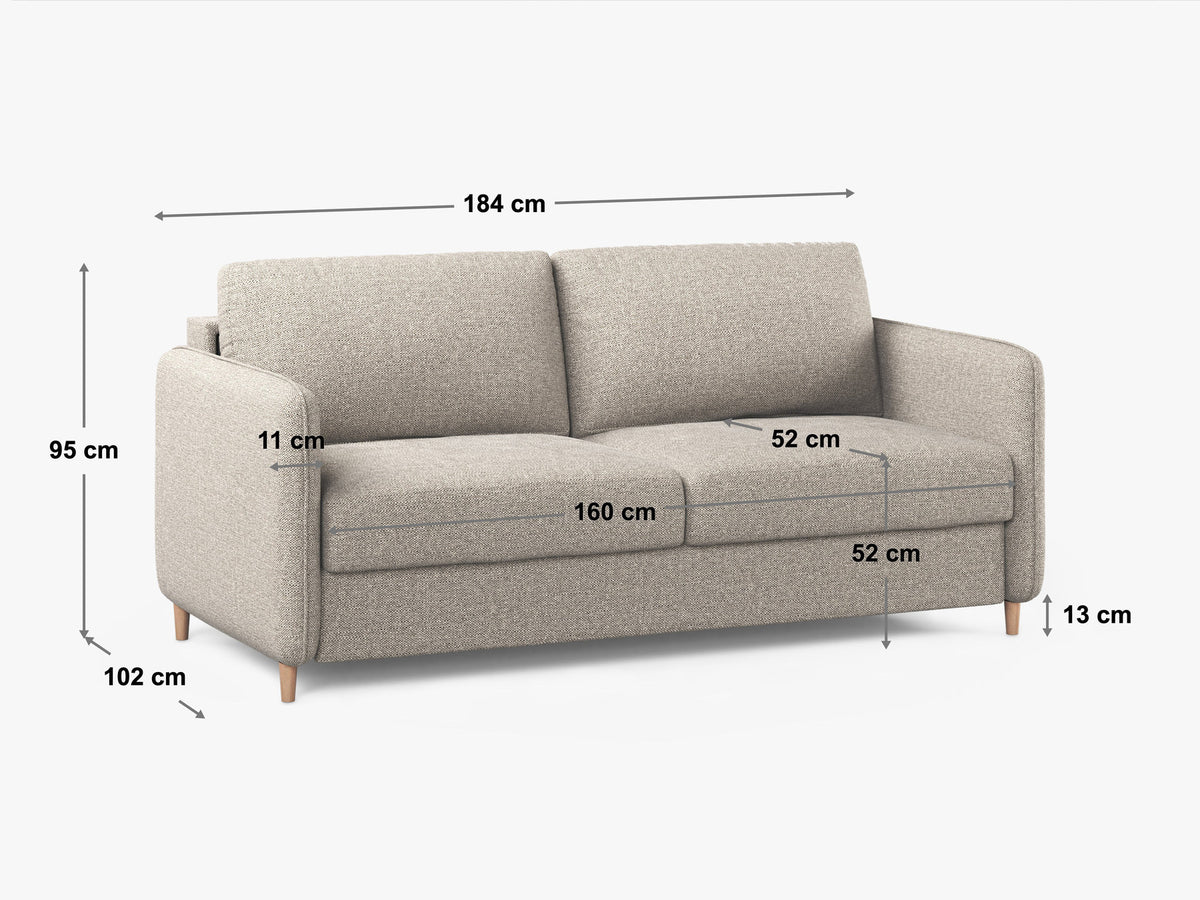 3-Sitzer Sofa mit Schlaffunktion Simo in Red-Babel präsentiert im Onlineshop von KAQTU Design AG. Bettsofa ist von Micadoni