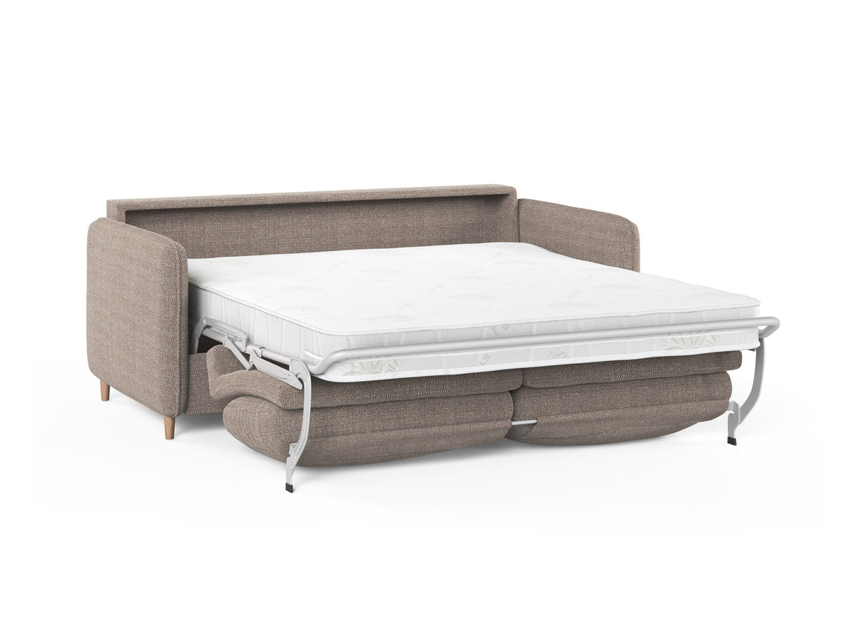 3-Sitzer Sofa mit Schlaffunktion Simo in Light Brown-Babel präsentiert im Onlineshop von KAQTU Design AG. Bettsofa ist von Micadoni