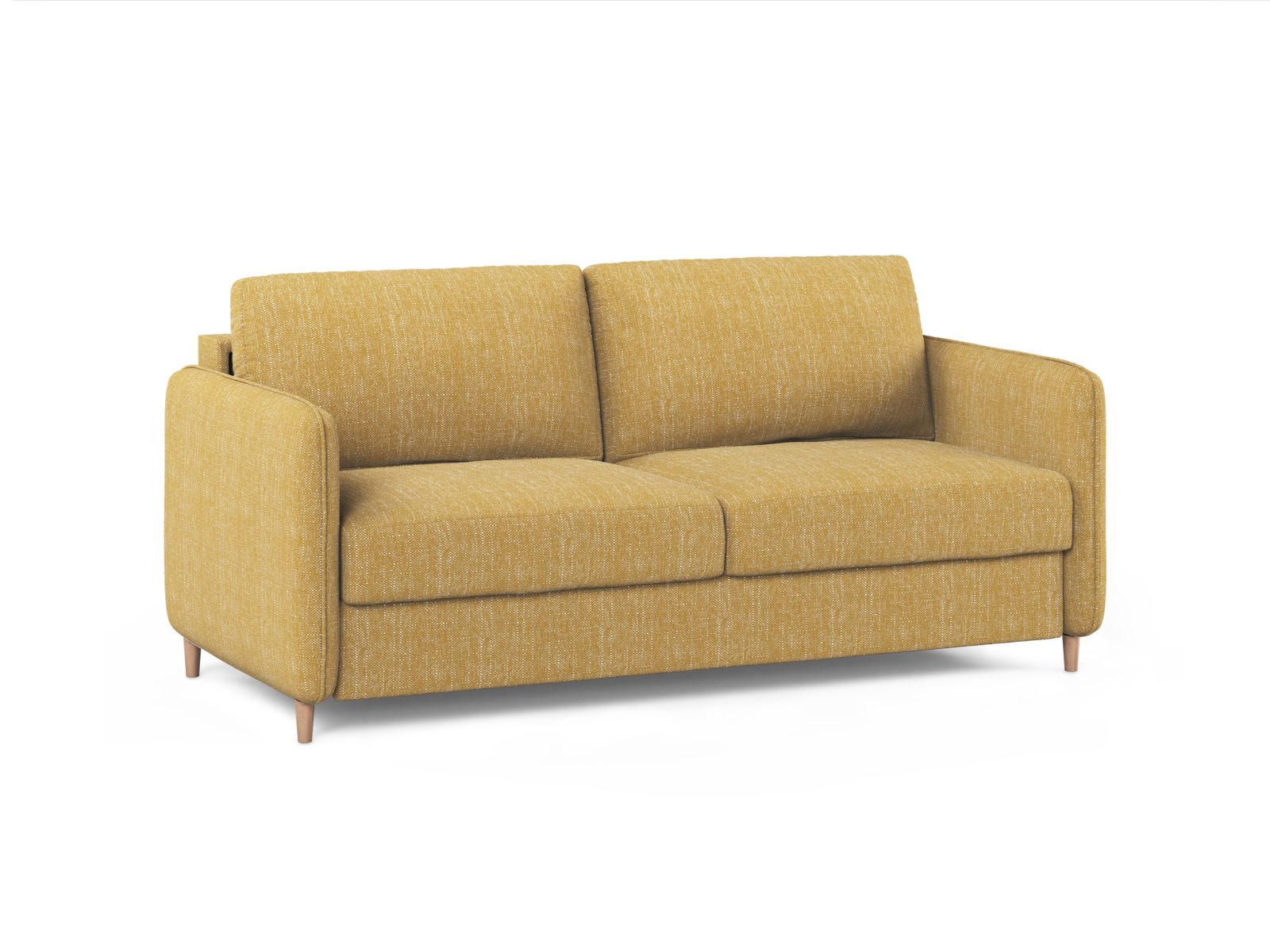 Stylisches 3-Sitzer Sofa Simo in Gelb mit praktischer Schlaffunktion, ideal für Wohn- und Gästezimmer, von Micadoni.