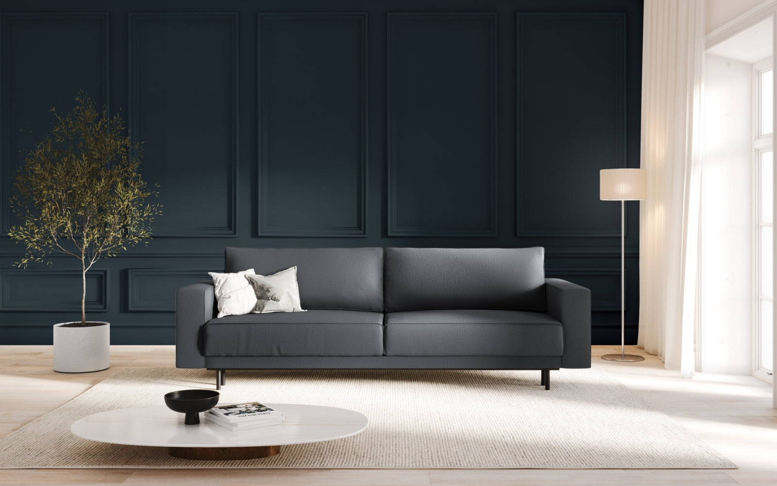 Entdecken Sie das stilvolle Caro Sofa von Micadoni – ein 3-Sitzer mit cleverer Schlaffunktion und integriertem Stauraum für optimalen Komfort und Funktionalität.