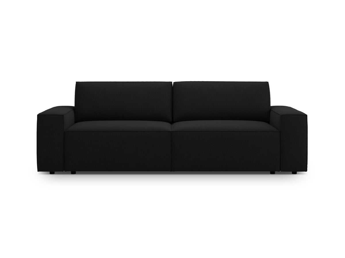 Jodie Sofa mit Schlaffunktion und Stauraumbox 3 Sitzer in Black-Megan präsentiert im Onlineshop von KAQTU Design AG. Bettsofa ist von Micadoni