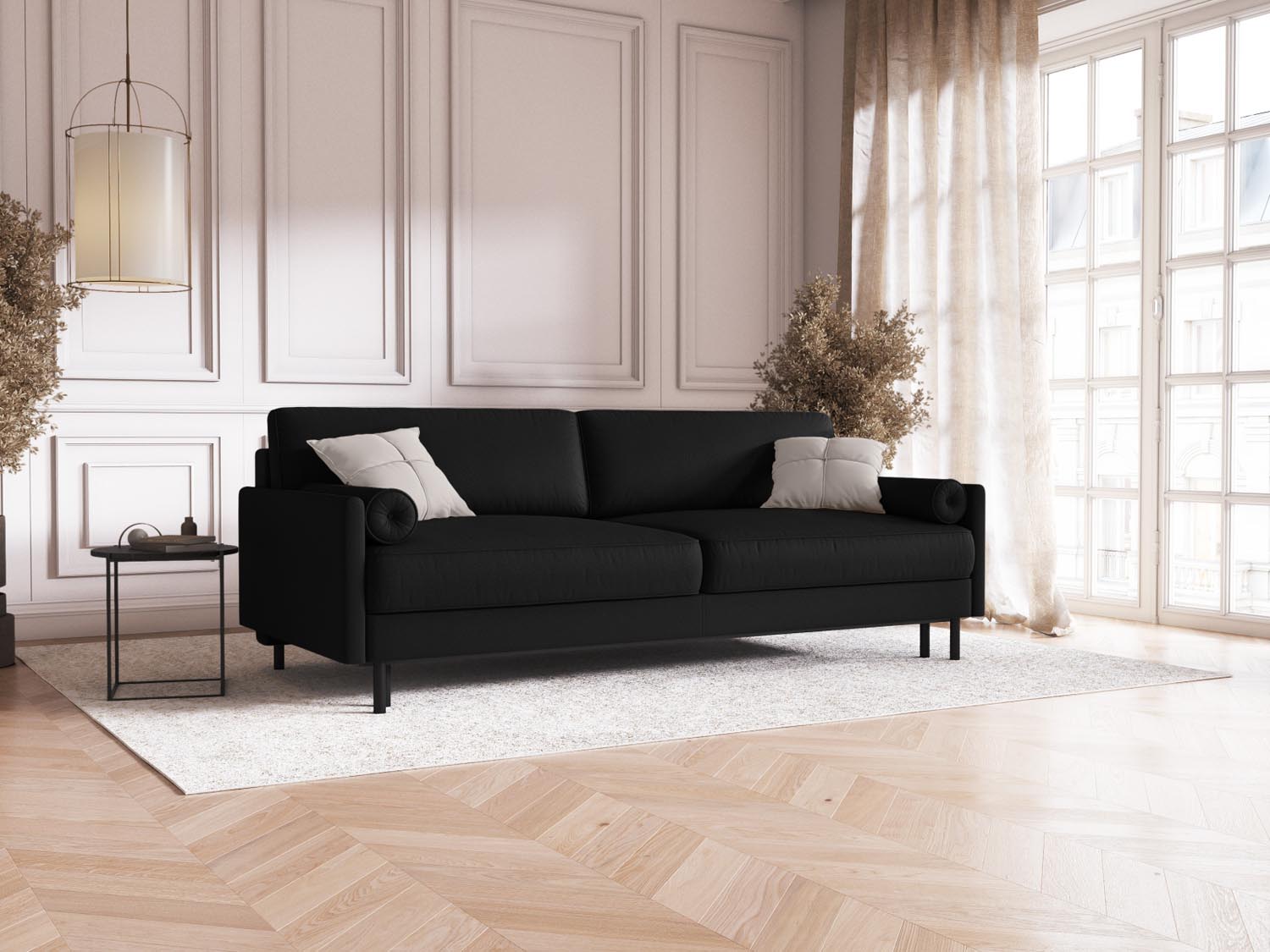 Scott Sofa mit Schlaffunktion und Stauraum 3 Sitzer in Black präsentiert im Onlineshop von KAQTU Design AG. Bettsofa ist von Micadoni