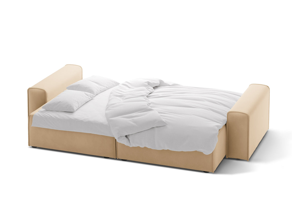 3-Sitzer Sofa Victor mit Schlaffunktion und Stauraum in Nude-Paris präsentiert im Onlineshop von KAQTU Design AG. Bettsofa ist von Micadoni