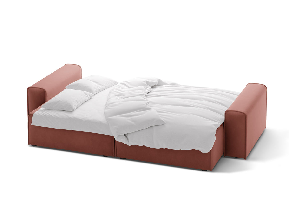 3-Sitzer Sofa Victor mit Schlaffunktion und Stauraum in Pink-Paris präsentiert im Onlineshop von KAQTU Design AG. Bettsofa ist von Micadoni
