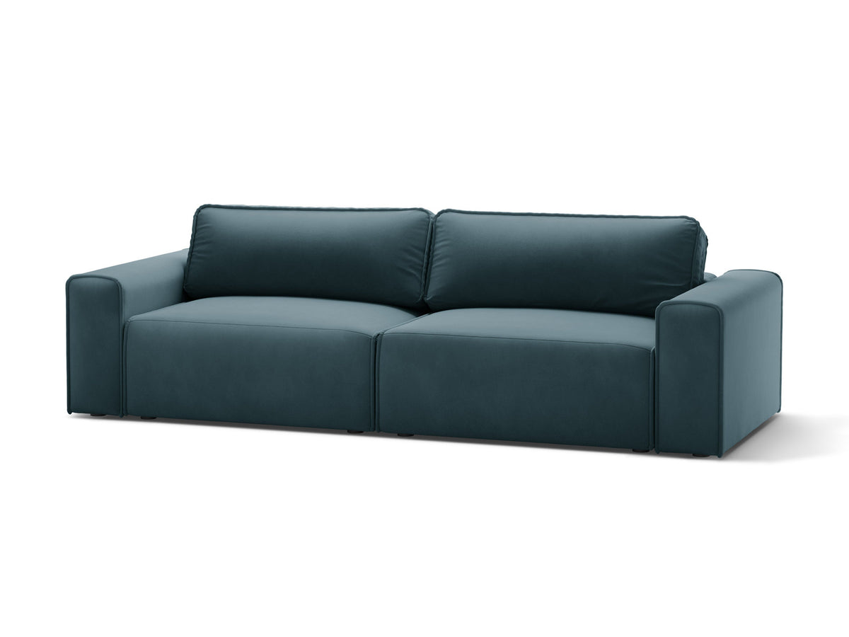 3-Sitzer Sofa Victor mit Schlaffunktion und Stauraum in Blue-Paris präsentiert im Onlineshop von KAQTU Design AG. Bettsofa ist von Micadoni