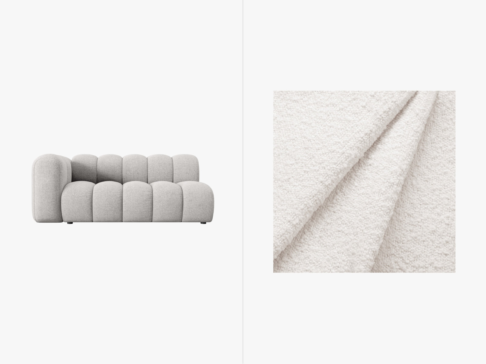 Lupine Boucle Modular Sofa links 3 Sitzer in White-Baloo präsentiert im Onlineshop von KAQTU Design AG. Modulares Sofa ist von Micadoni