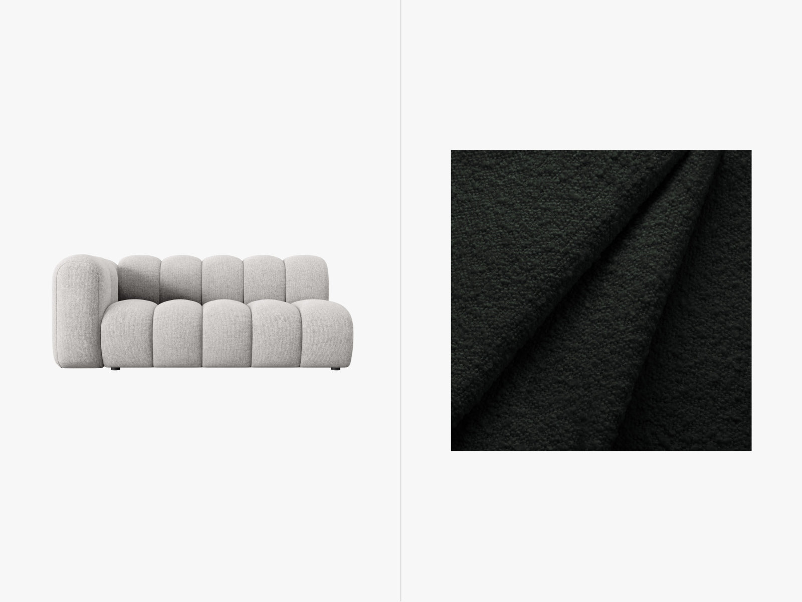 Lupine Boucle Modular Sofa links 3 Sitzer in Black-Baloo präsentiert im Onlineshop von KAQTU Design AG. Modulares Sofa ist von Micadoni