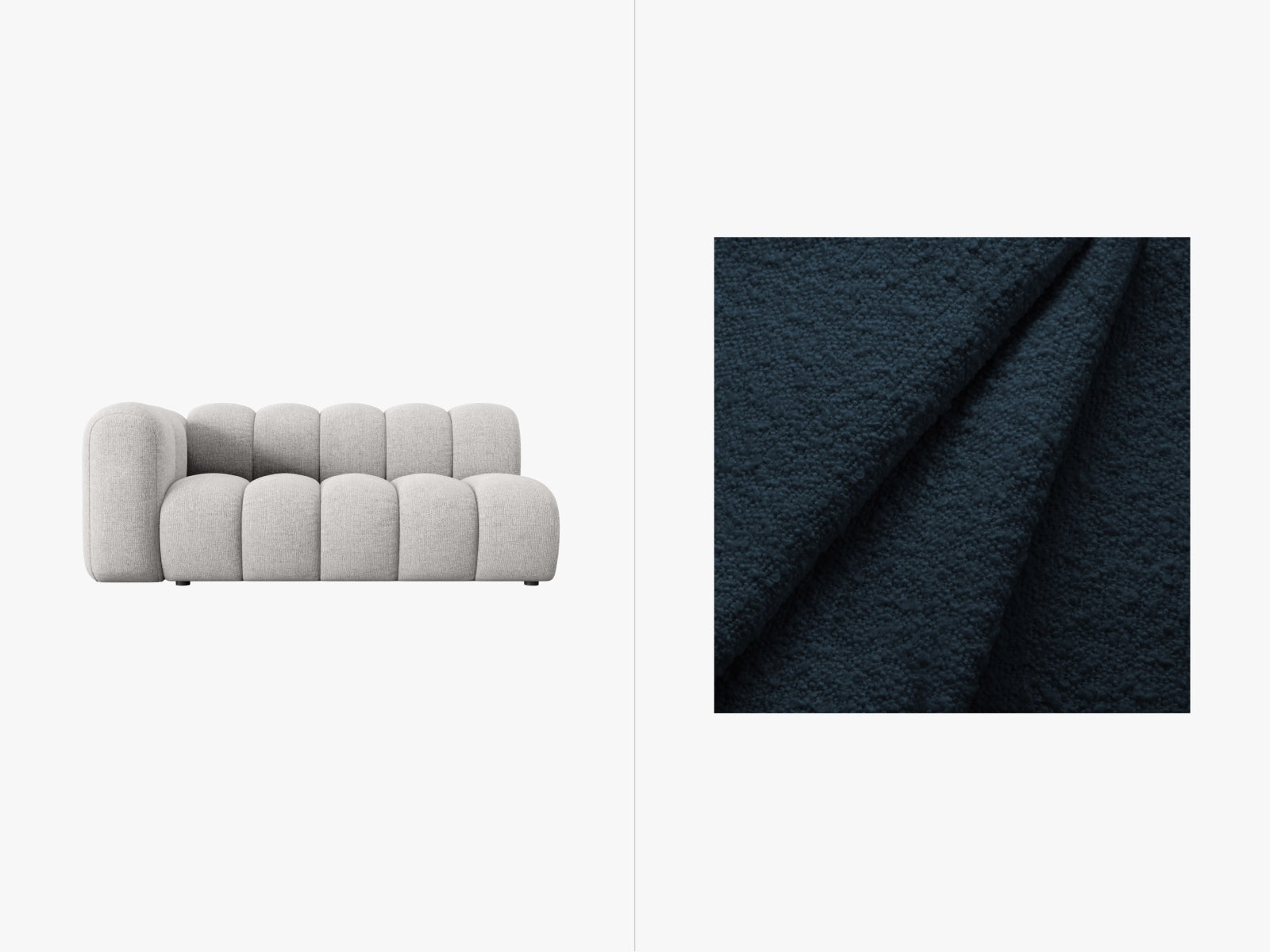 Lupine Boucle Modular Sofa links 3 Sitzer in Dark Blue-Baloo präsentiert im Onlineshop von KAQTU Design AG. Modulares Sofa ist von Micadoni