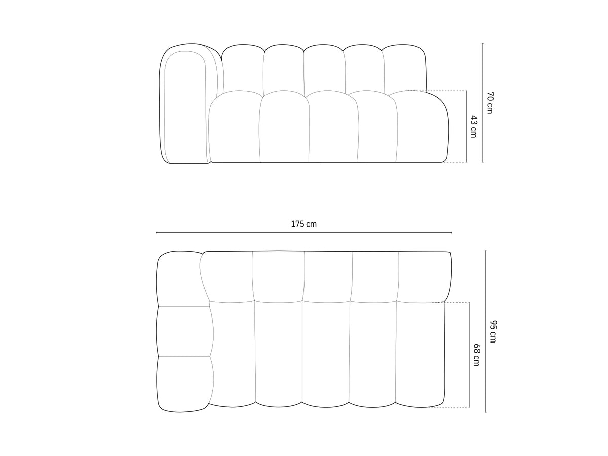Lupine Velour links Modular Sofa 3 Sitzer in Terracotta-Salvador präsentiert im Onlineshop von KAQTU Design AG. Modulares Sofa ist von Micadoni