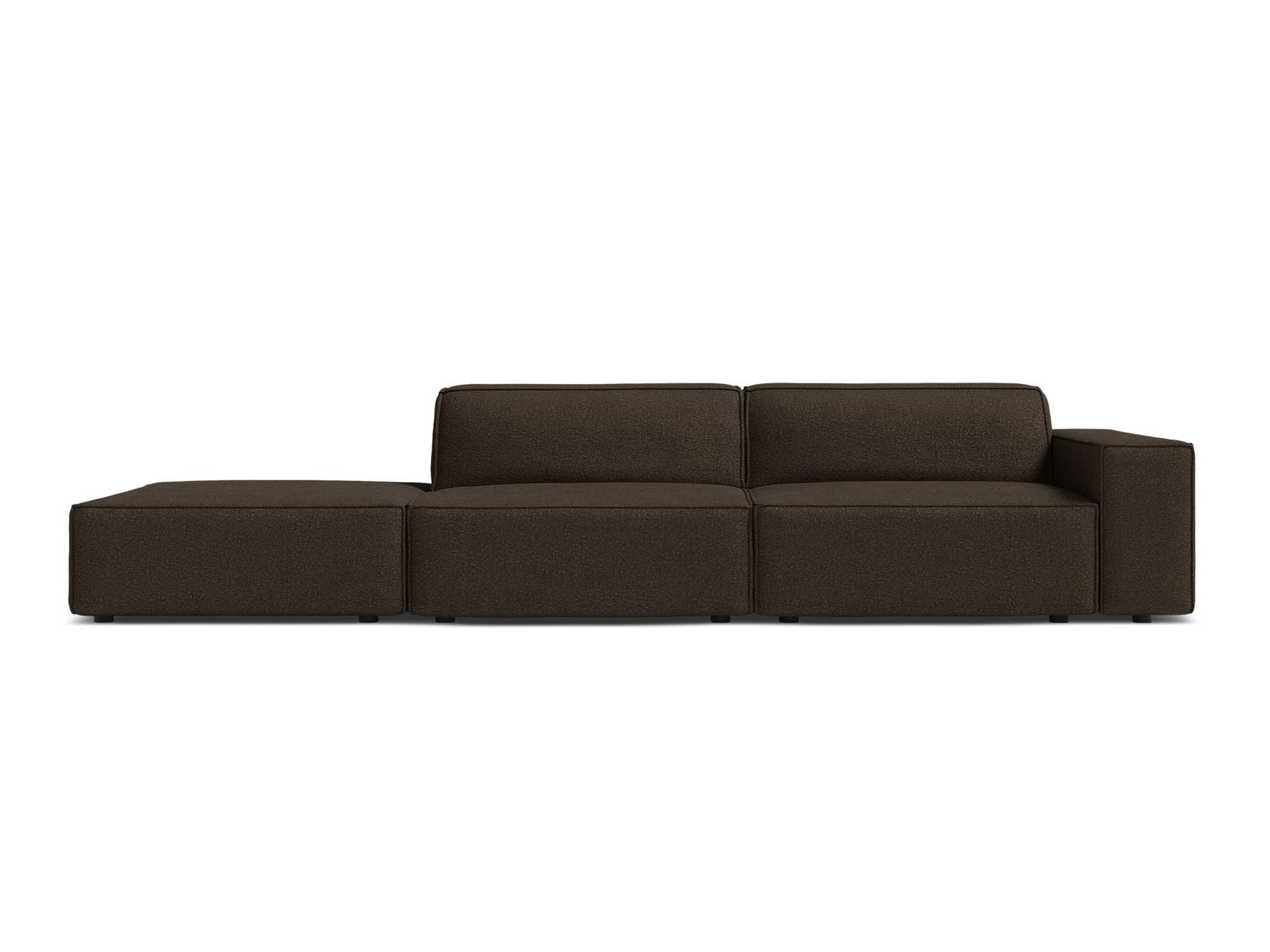 Jodie Boucle modulares Sofa open links 3 Sitzer in Brown-Baloo präsentiert im Onlineshop von KAQTU Design AG. 3er Sofa ist von Micadoni