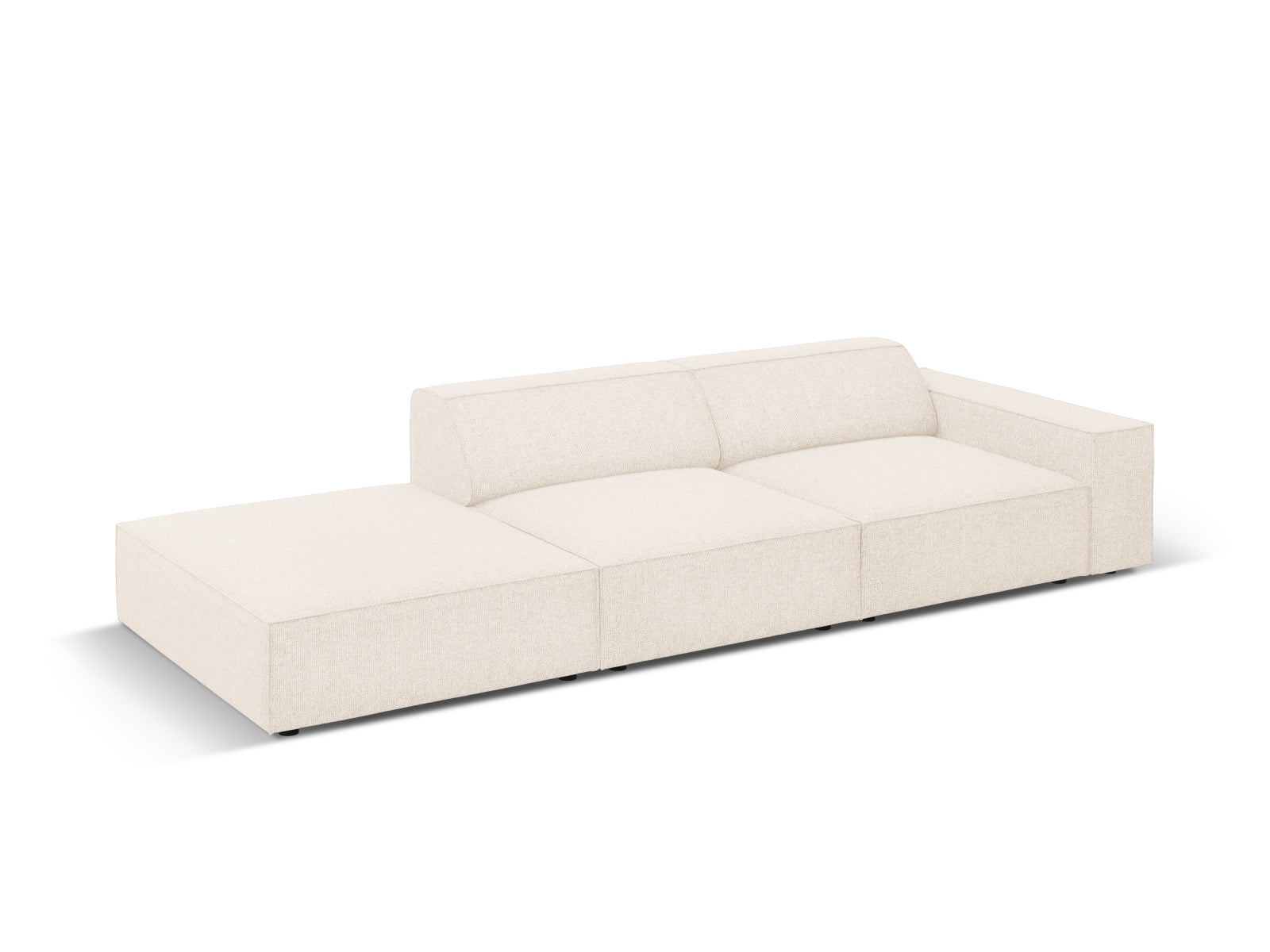 Jodie Modulares Sofa open links 3 Sitzer in Light Beige präsentiert im Onlineshop von KAQTU Design AG. L-Sofa links ist von Micadoni