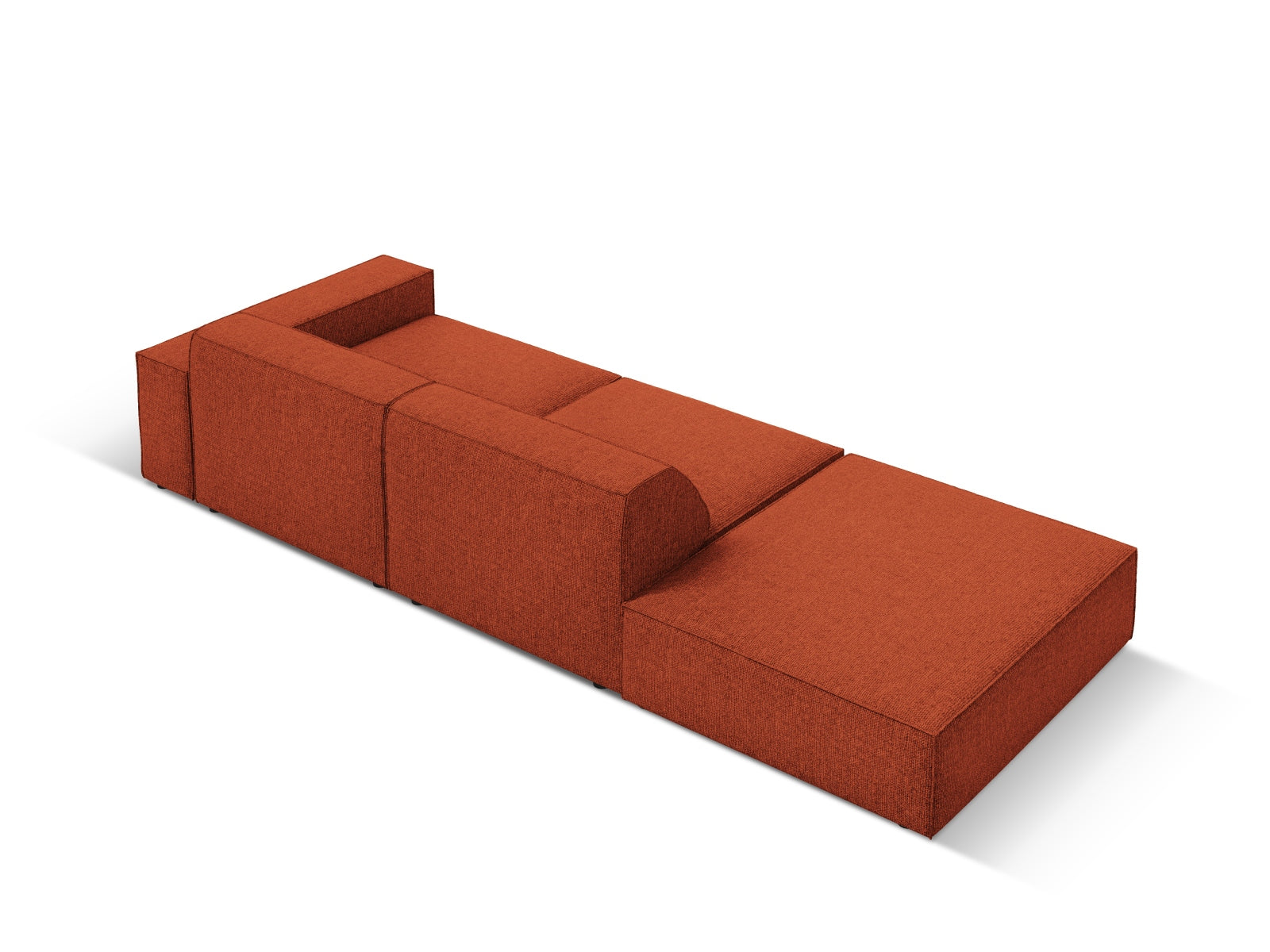 Jodie Modulares Sofa open links 3 Sitzer in Terracotta präsentiert im Onlineshop von KAQTU Design AG. L-Sofa links ist von Micadoni