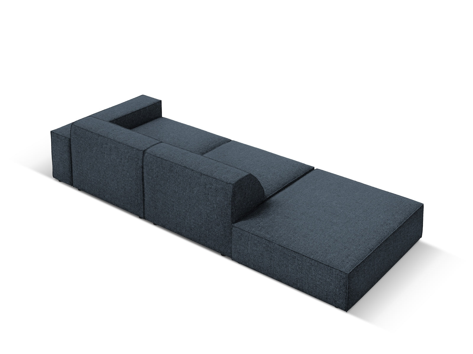 Jodie Modulares Sofa open links 3 Sitzer in Royal Blue präsentiert im Onlineshop von KAQTU Design AG. L-Sofa links ist von Micadoni