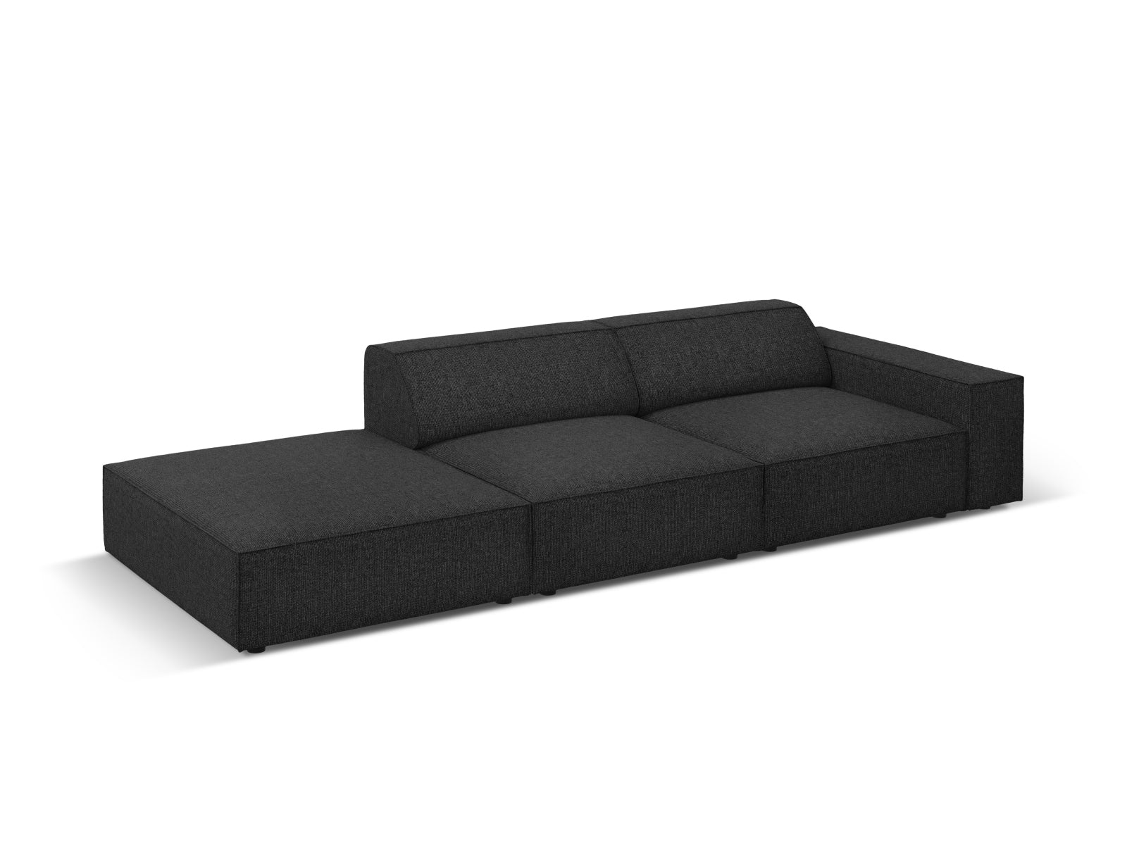 Jodie Modulares Sofa open links 3 Sitzer in Black präsentiert im Onlineshop von KAQTU Design AG. L-Sofa links ist von Micadoni