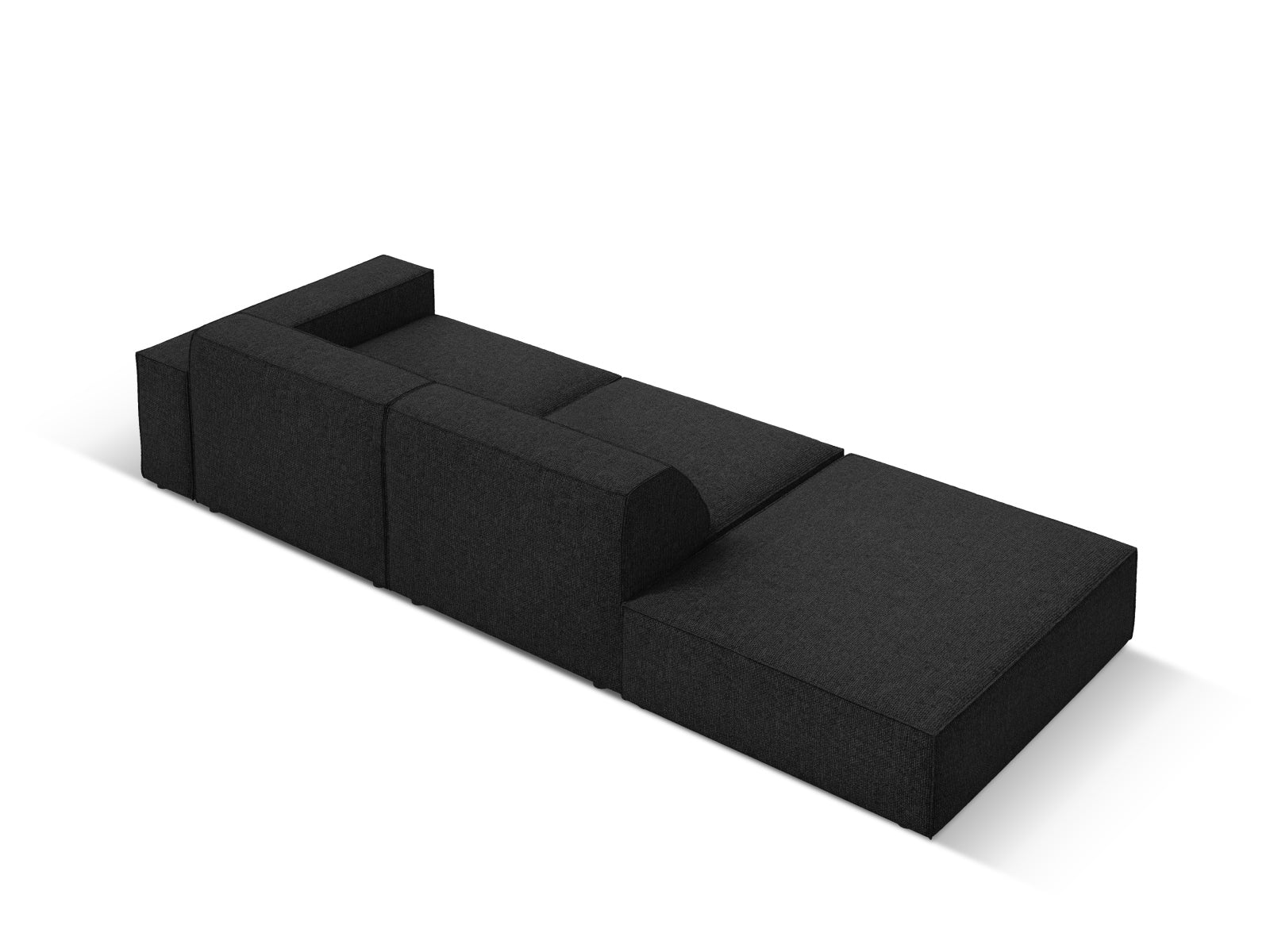 Jodie Modulares Sofa open links 3 Sitzer in Black präsentiert im Onlineshop von KAQTU Design AG. L-Sofa links ist von Micadoni