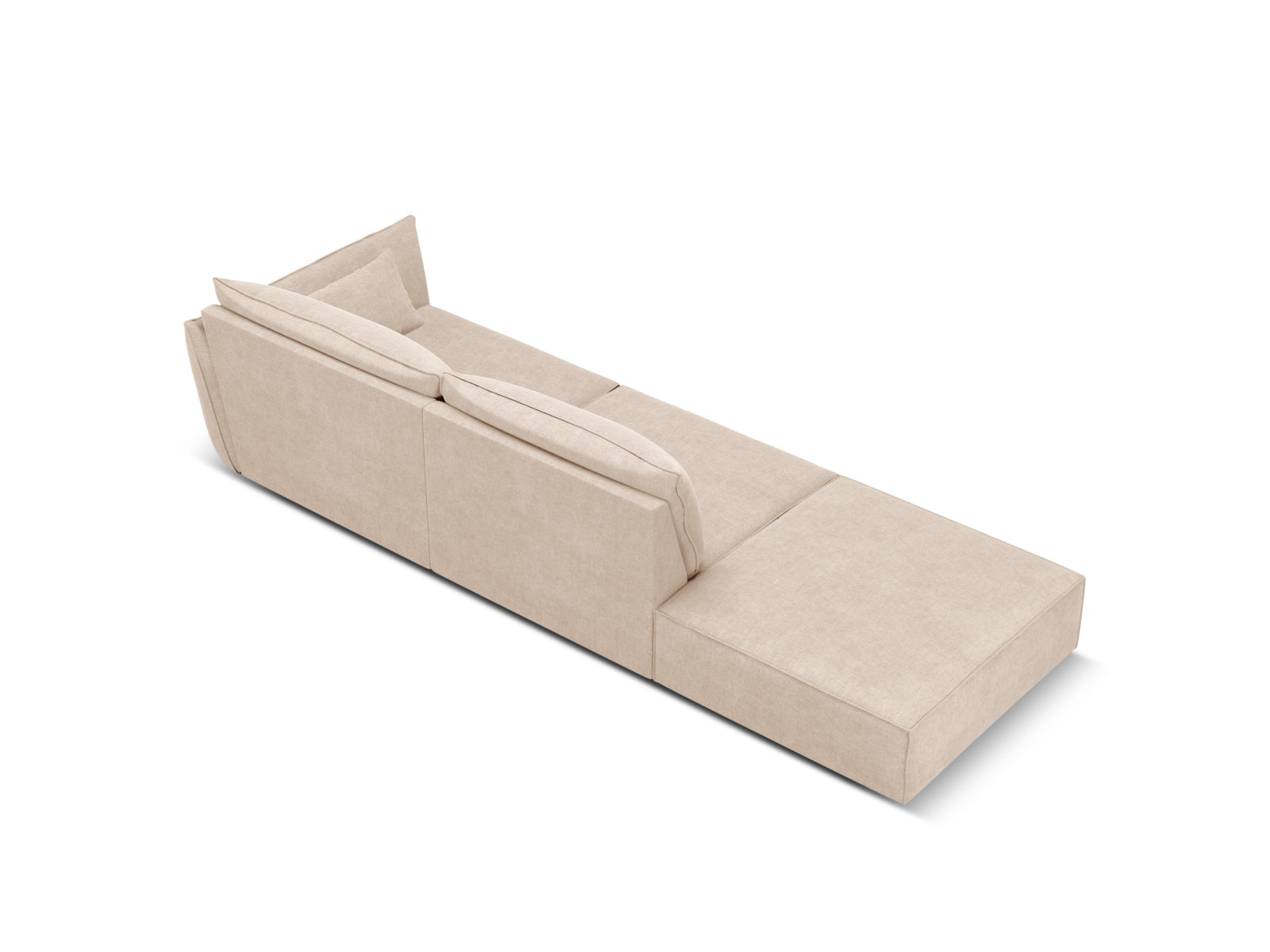 Elegantes Kaelle 4-Sitzer Sofa in Beige, linksseitig, perfektes L-Sofa für stilvolle und einladende Wohnbereiche.