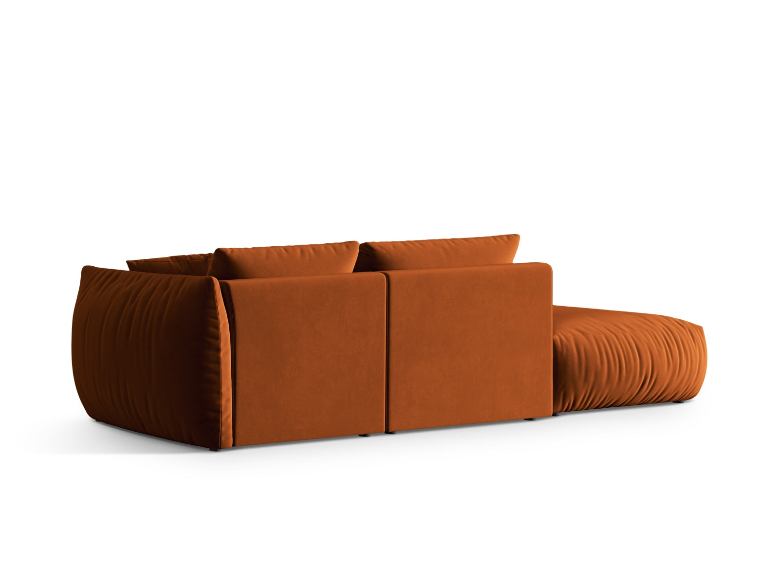 Elegantes 3-Sitzer Sofa Chris Velour in Terracotta, linksseitig, ideal für stilvolle und einladende Wohnräume von Micadoni.