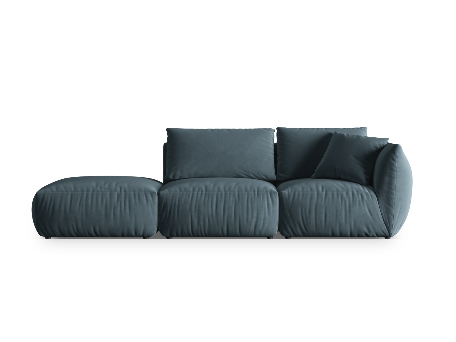 Chris Velour links Modular Sofa 3 Sitzer in Pastel Blue-Casino präsentiert im Onlineshop von KAQTU Design AG. 3er Sofa ist von Micadoni