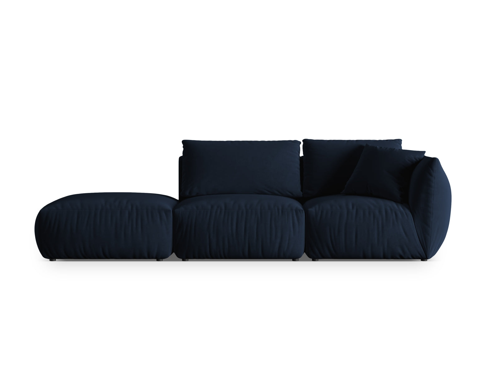 Chris Velour links Modular Sofa 3 Sitzer in Royal Blue-Casino präsentiert im Onlineshop von KAQTU Design AG. 3er Sofa ist von Micadoni