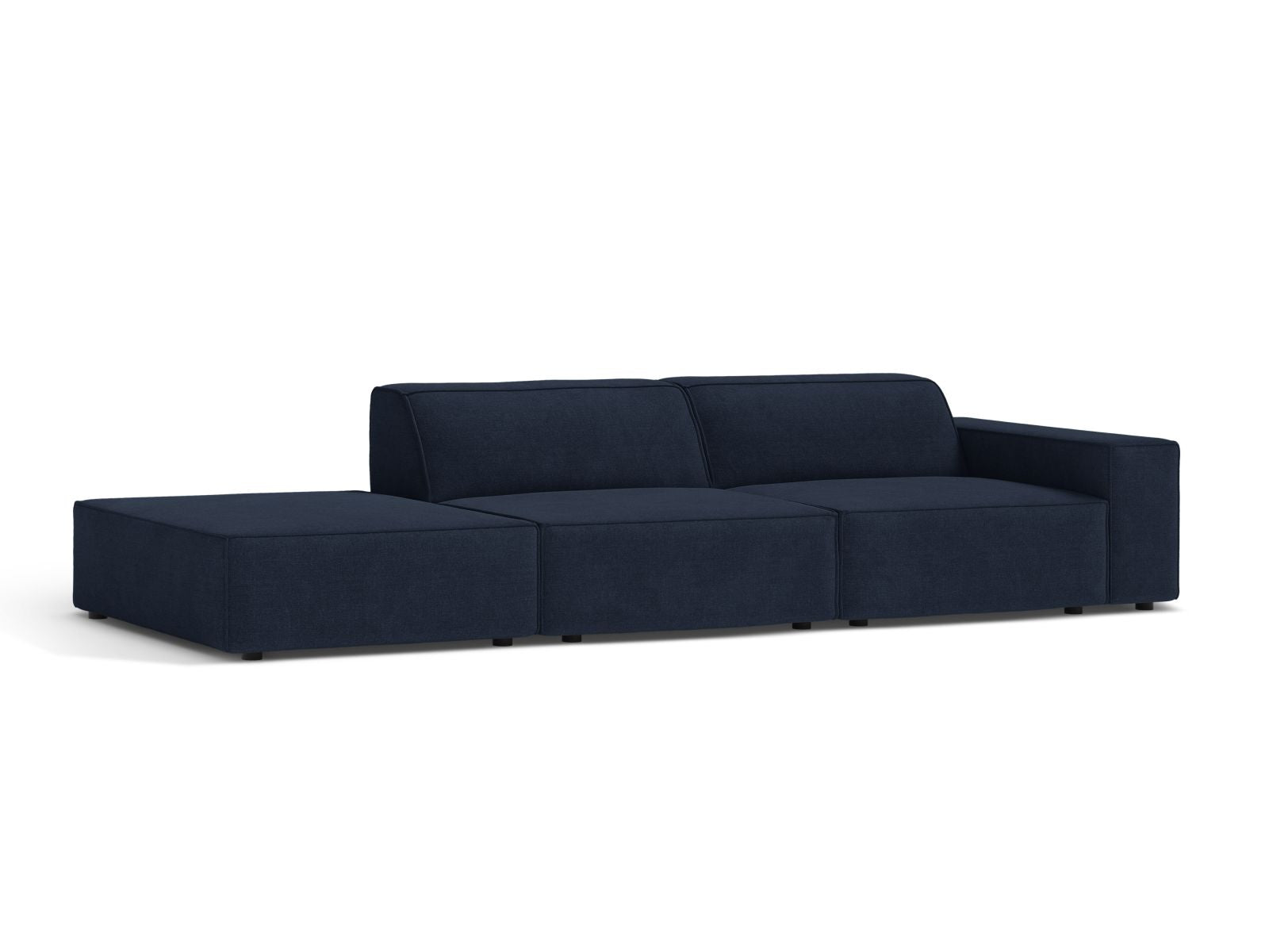 Elegantes 3-Sitzer Sofa Jodie in Navy Blue, modulares Design für individuellen Komfort, ideal für moderne Wohnräume.