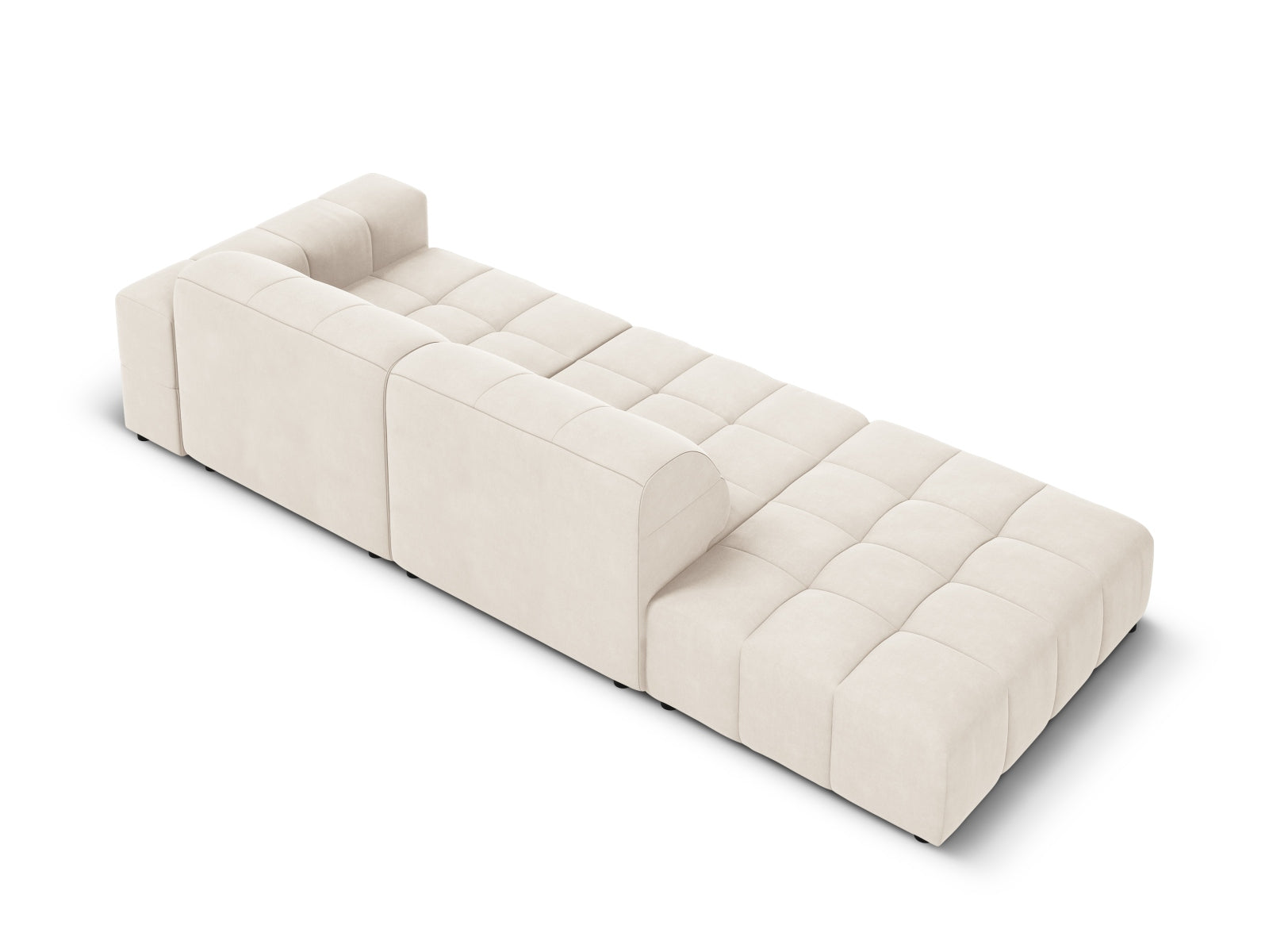 Jennifer Velour Sofa links 3 Sitzer in Light Beige präsentiert im Onlineshop von KAQTU Design AG. 3er Sofa ist von Micadoni