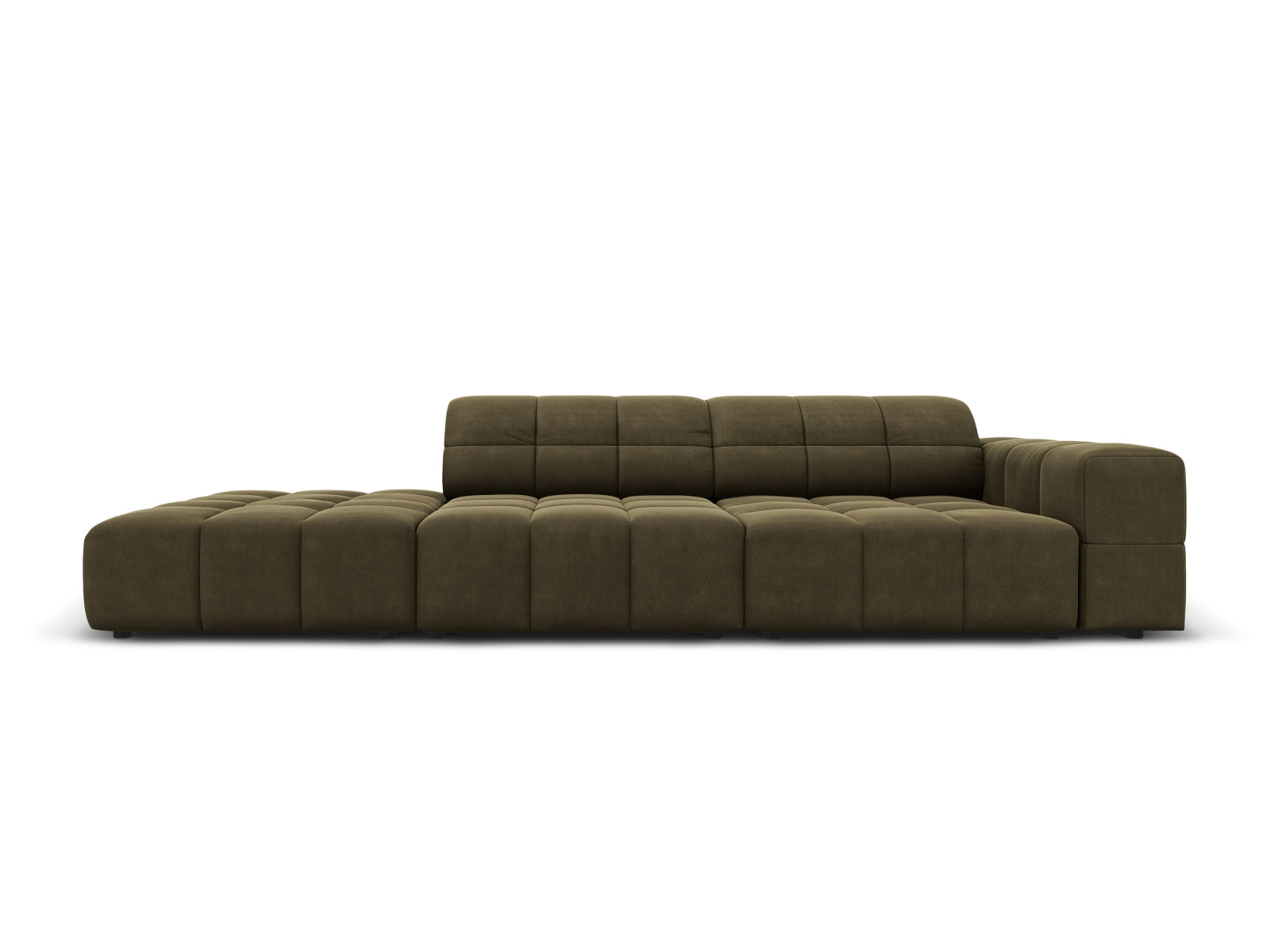 Jennifer Velour Sofa links 3 Sitzer in Green präsentiert im Onlineshop von KAQTU Design AG. 3er Sofa ist von Micadoni
