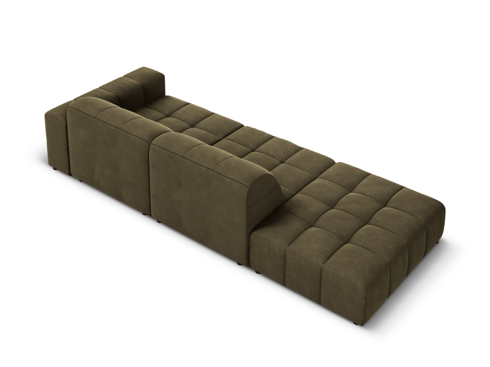 Jennifer Velour Sofa links 3 Sitzer in Green präsentiert im Onlineshop von KAQTU Design AG. 3er Sofa ist von Micadoni