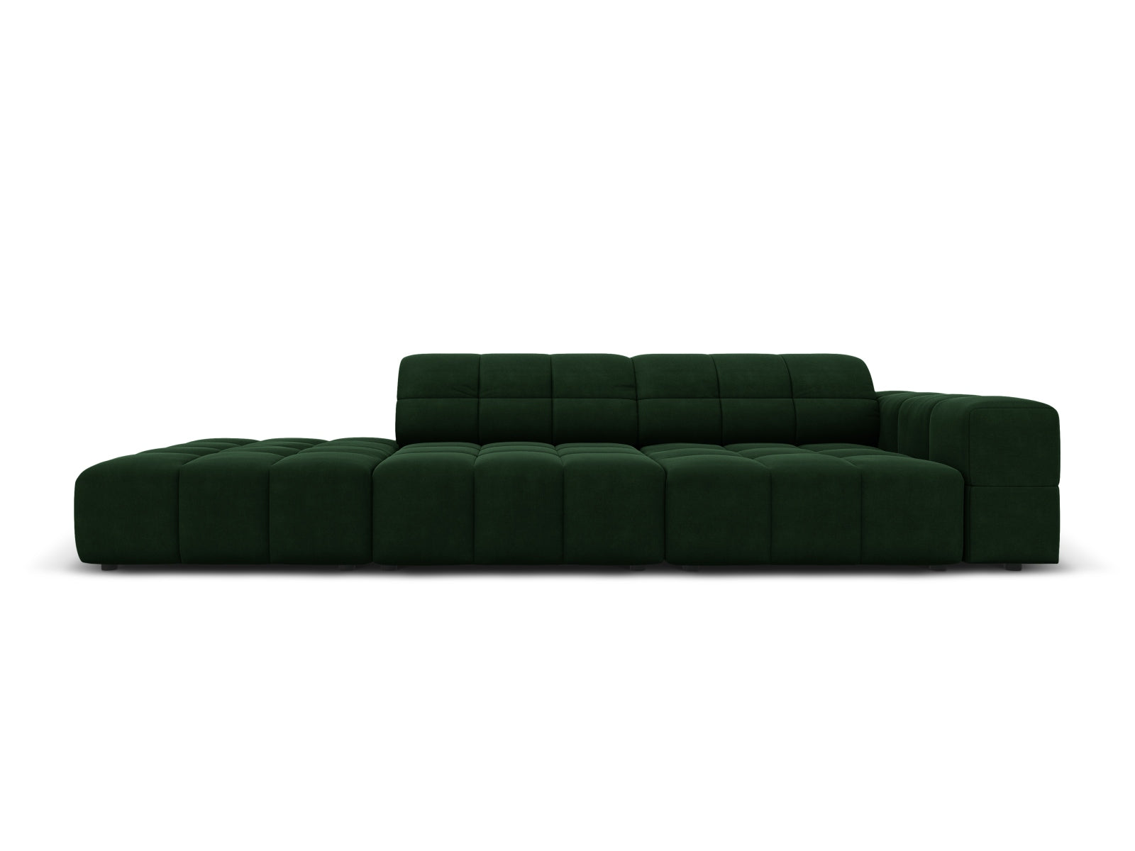 Jennifer Velour Sofa links 3 Sitzer in Bottle Green präsentiert im Onlineshop von KAQTU Design AG. 3er Sofa ist von Micadoni