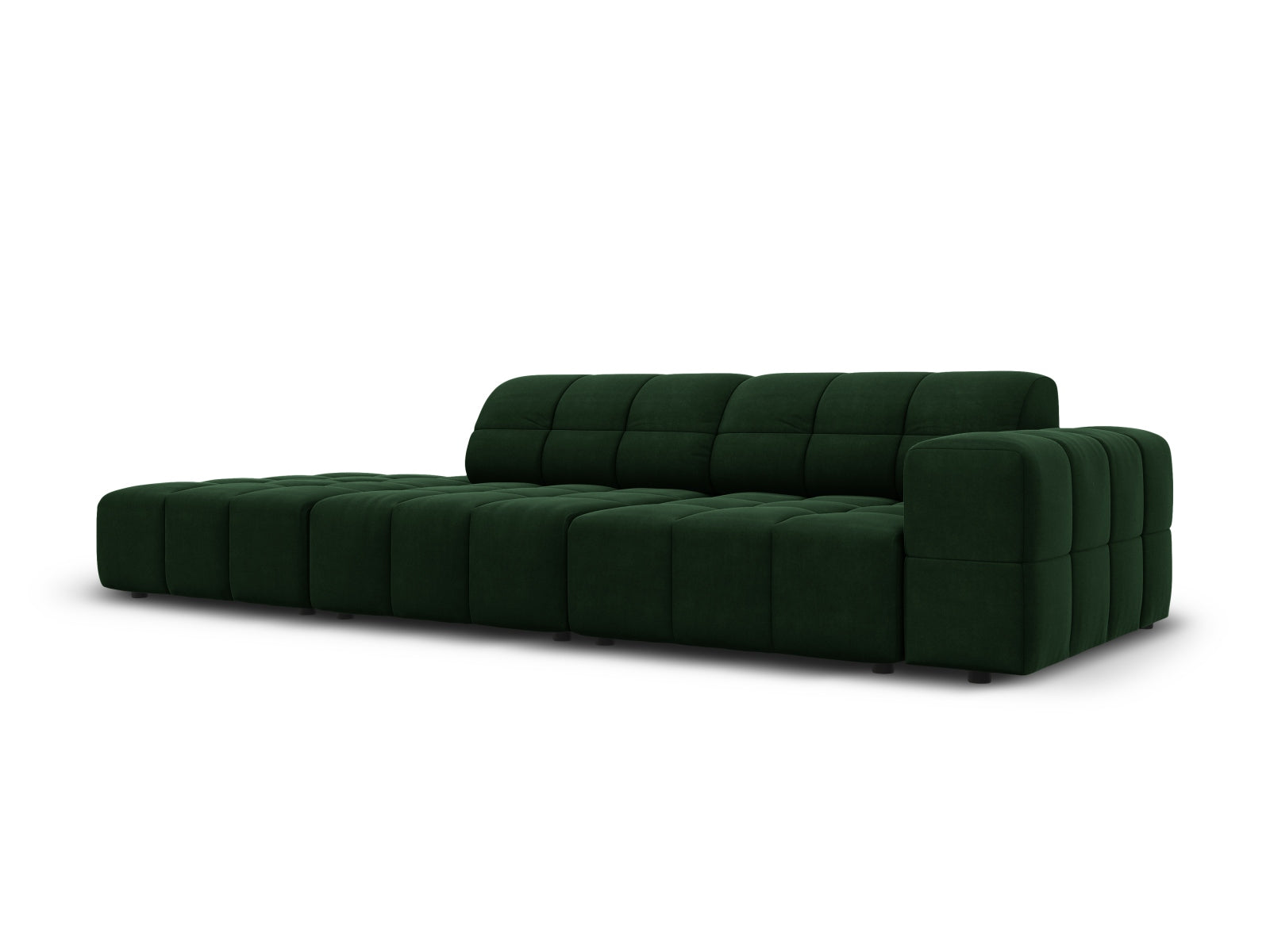 Jennifer Velour Sofa links 3 Sitzer in Bottle Green präsentiert im Onlineshop von KAQTU Design AG. 3er Sofa ist von Micadoni