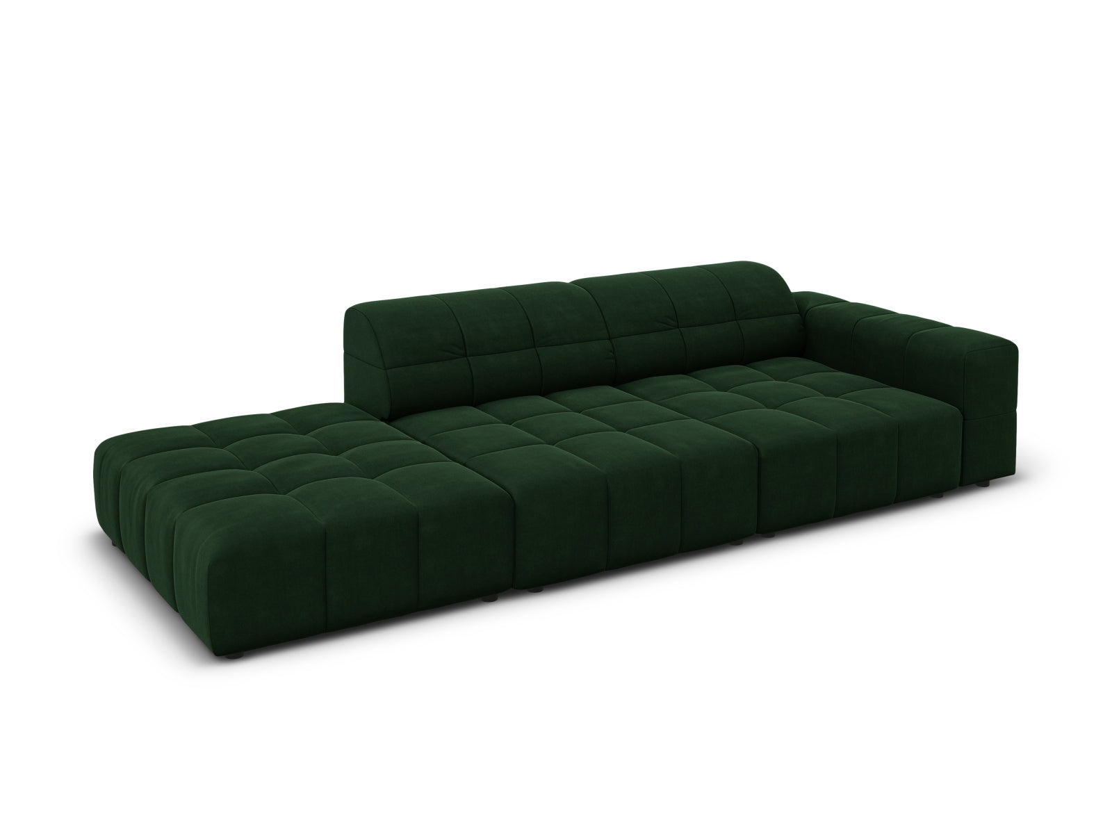 Jennifer Velour Sofa links 3 Sitzer in Bottle Green präsentiert im Onlineshop von KAQTU Design AG. 3er Sofa ist von Micadoni