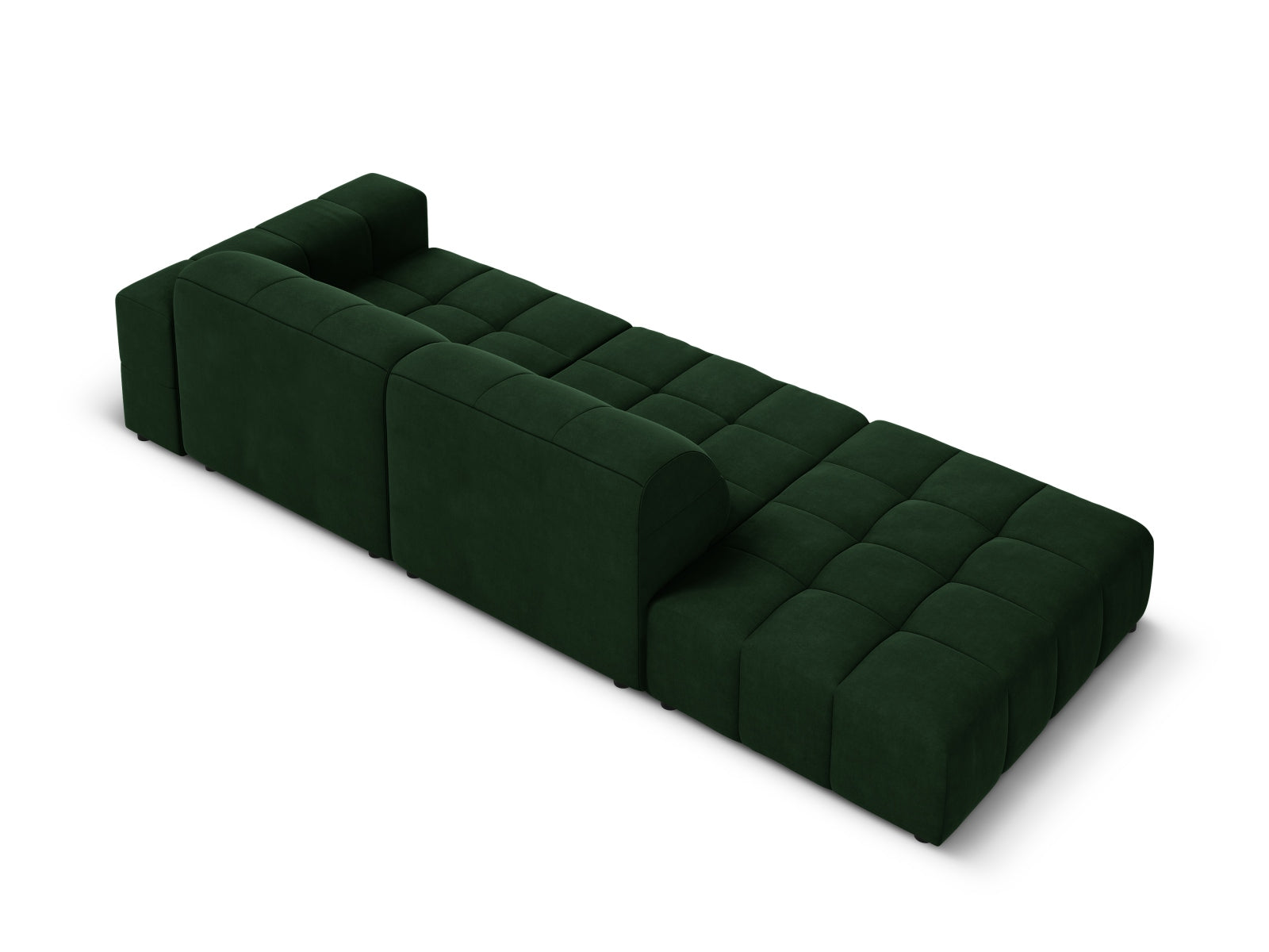 Jennifer Velour Sofa links 3 Sitzer in Bottle Green präsentiert im Onlineshop von KAQTU Design AG. 3er Sofa ist von Micadoni