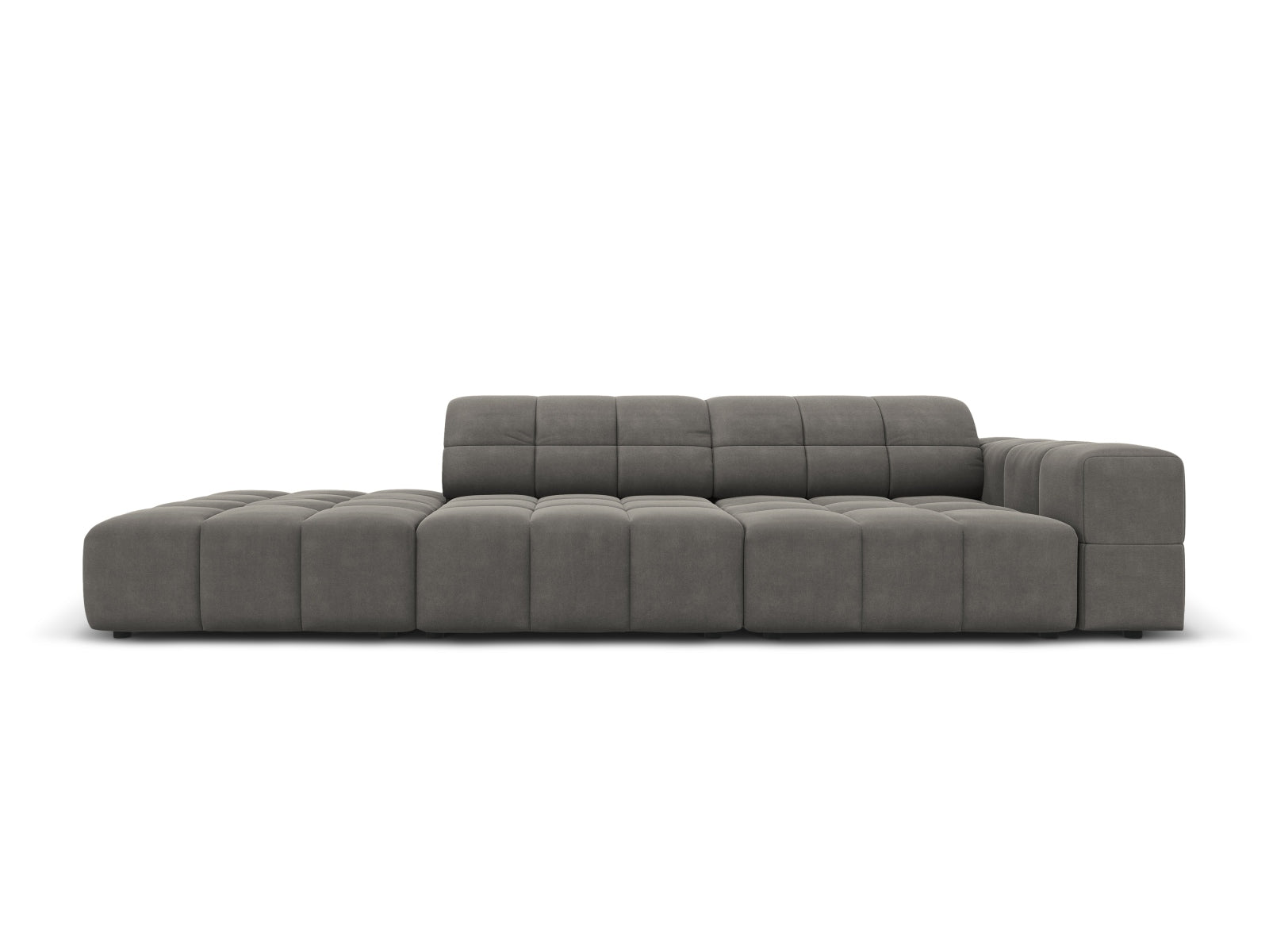 Jennifer Velour Sofa links 3 Sitzer in Light Grey präsentiert im Onlineshop von KAQTU Design AG. 3er Sofa ist von Micadoni