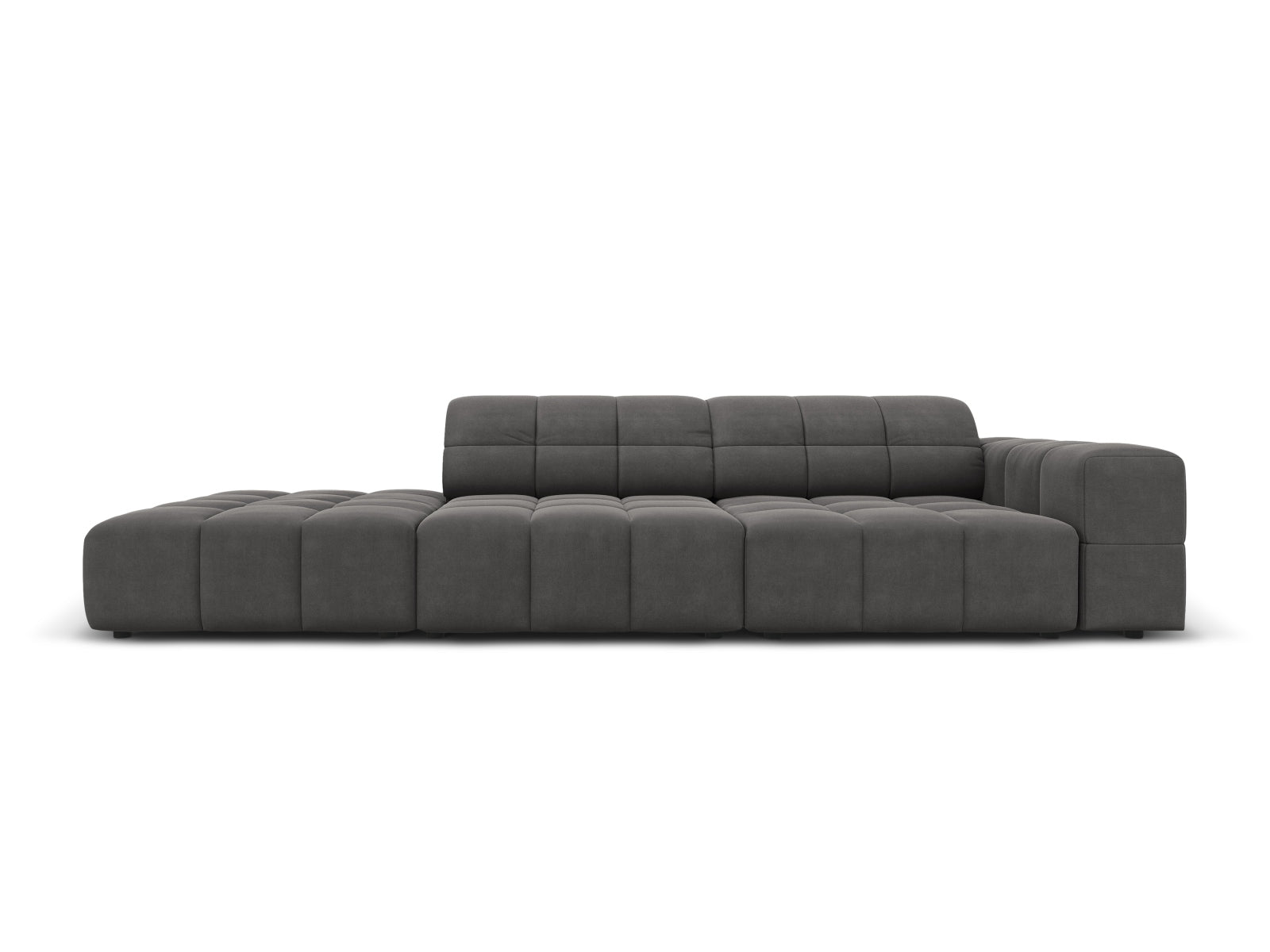 Jennifer Velour Sofa links 3 Sitzer in Grey präsentiert im Onlineshop von KAQTU Design AG. 3er Sofa ist von Micadoni