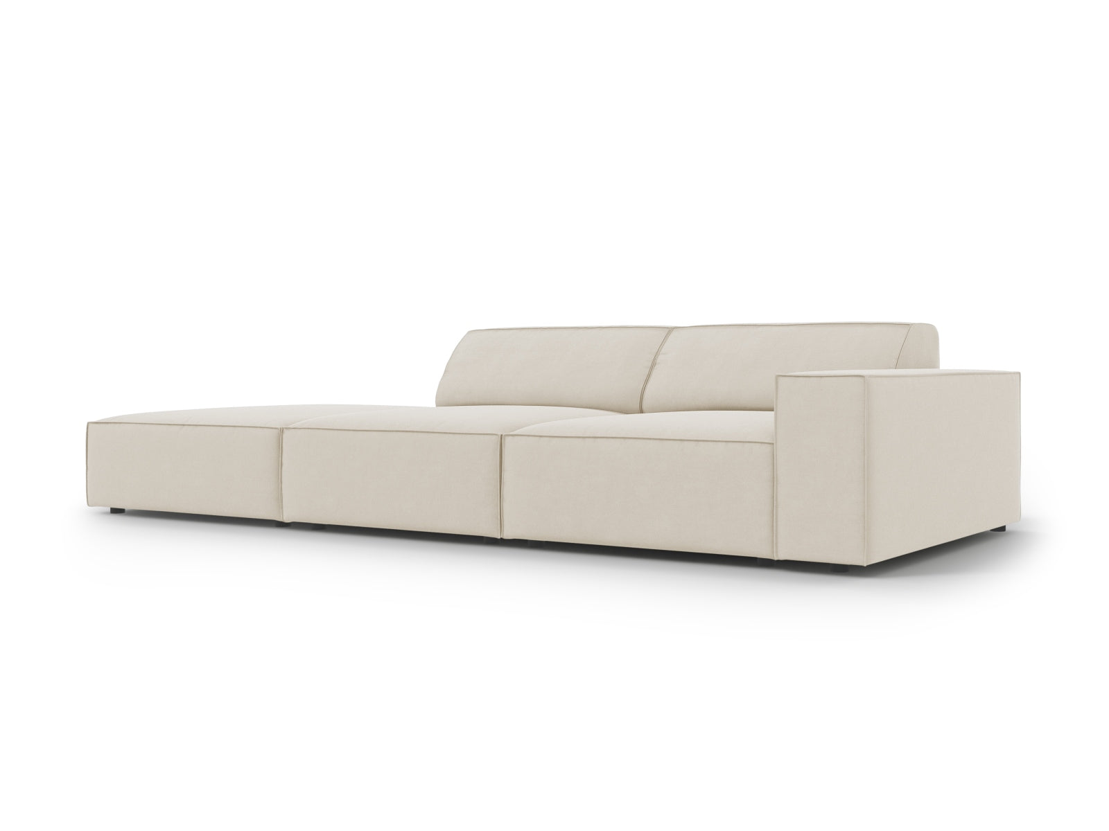 Jodie Velour modulares Sofa links 3 Sitzer in Dark Beige präsentiert im Onlineshop von KAQTU Design AG. L-Sofa links ist von Micadoni