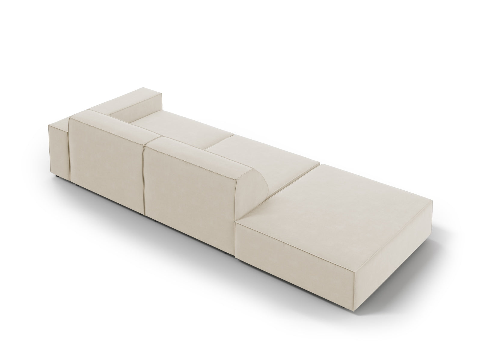 Jodie Velour modulares Sofa links 3 Sitzer in Dark Beige präsentiert im Onlineshop von KAQTU Design AG. L-Sofa links ist von Micadoni